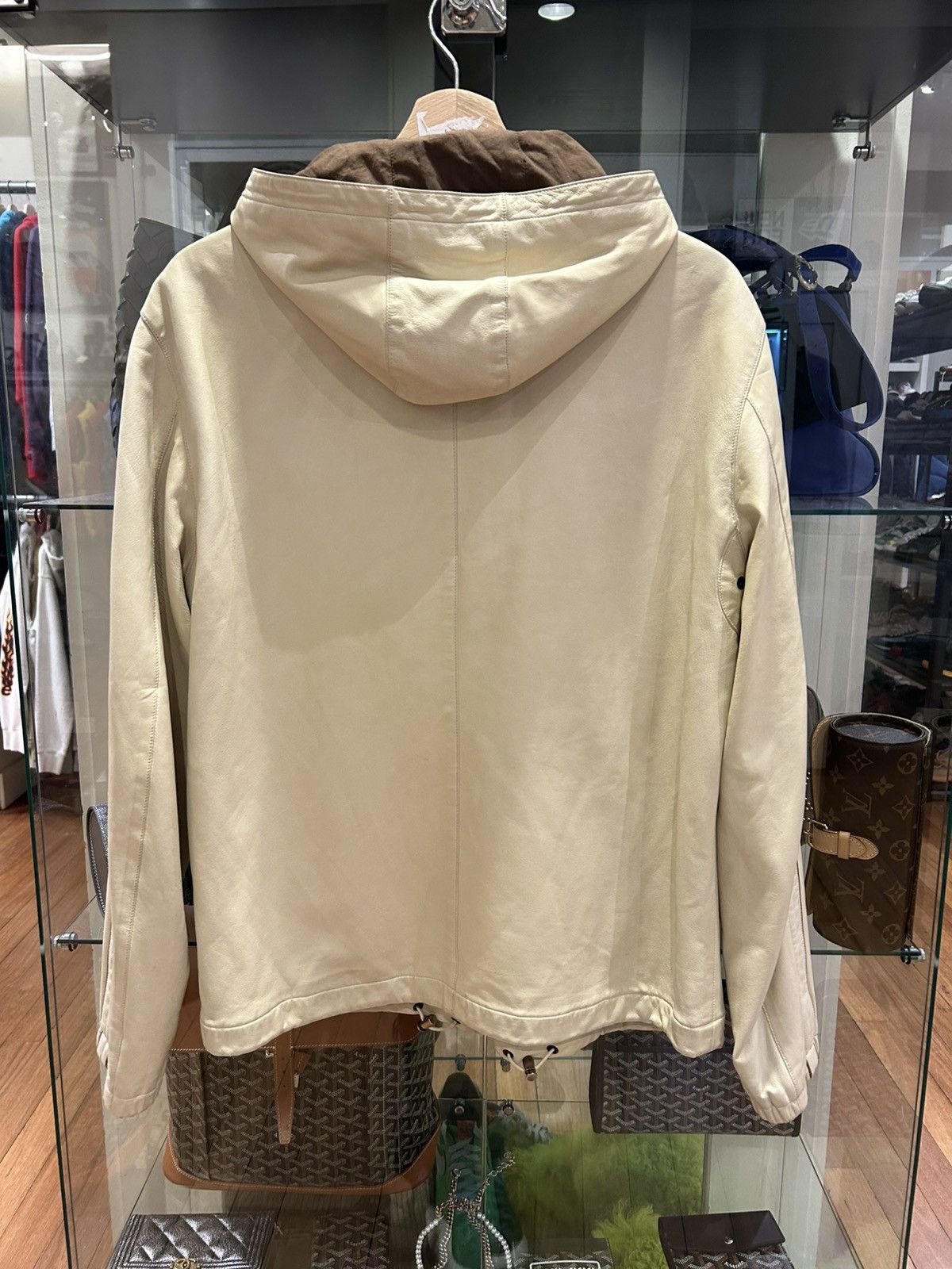 Salvatore Ferragamo Ferragamo Beige Leather Zip Jacket Size US L / EU 52-54 / 3 - 2 Thumbnail
