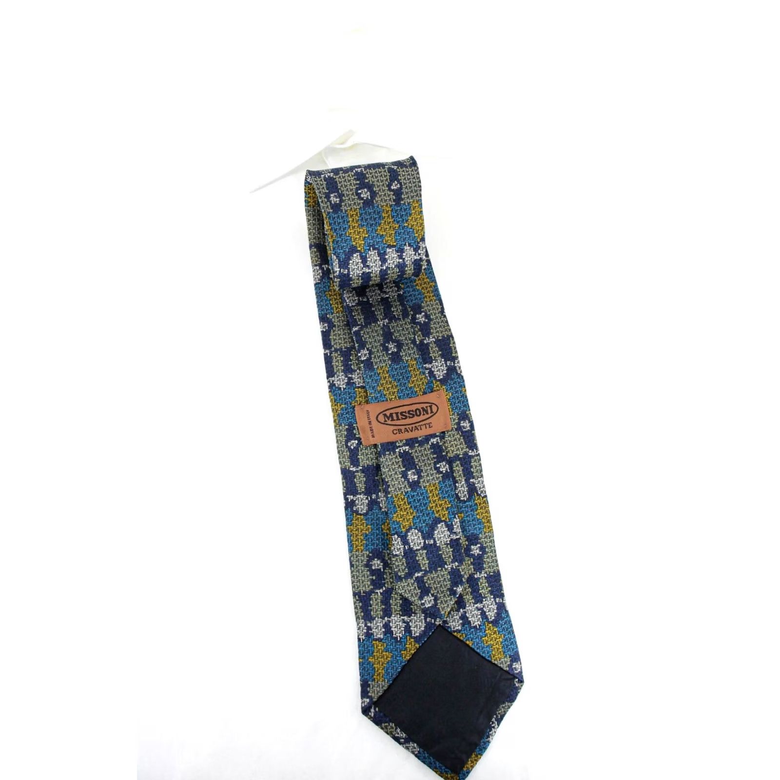 Missoni MISSONI Tie Men's ONE SIZE 100% Silk Classic Pointed Blue Patterned Size ONE SIZE - 2 Thumbnail
