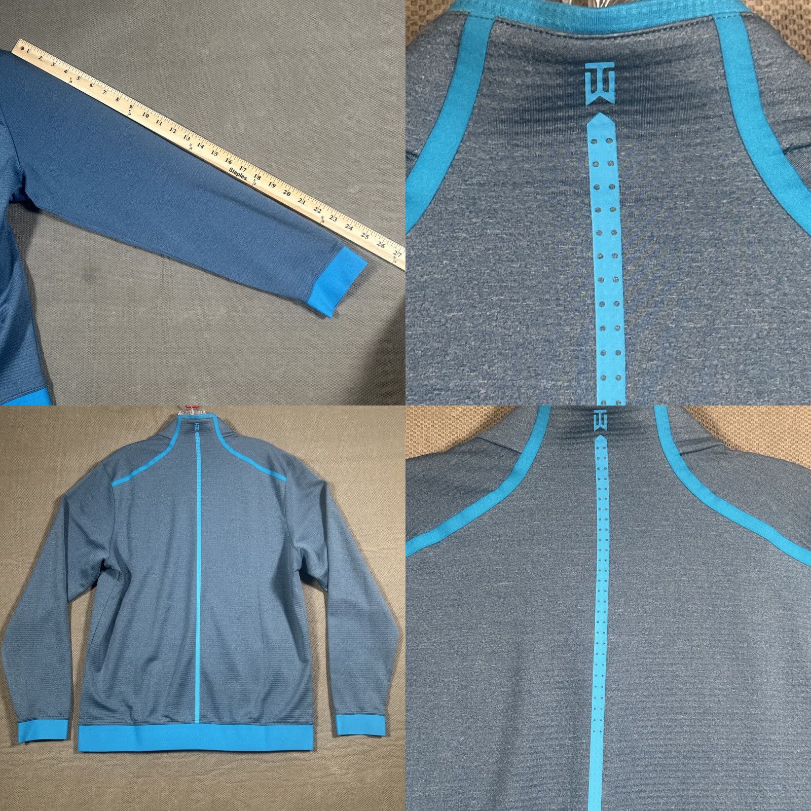Nike Nike Tiger Woods Pullover Dri-Fit Cypress Shield 1/4 Zip Golf Mens M Blue Nike Tiger Woods Collection Pullover Shirt Size US M / EU 48-50 / 2 - 9 Thumbnail