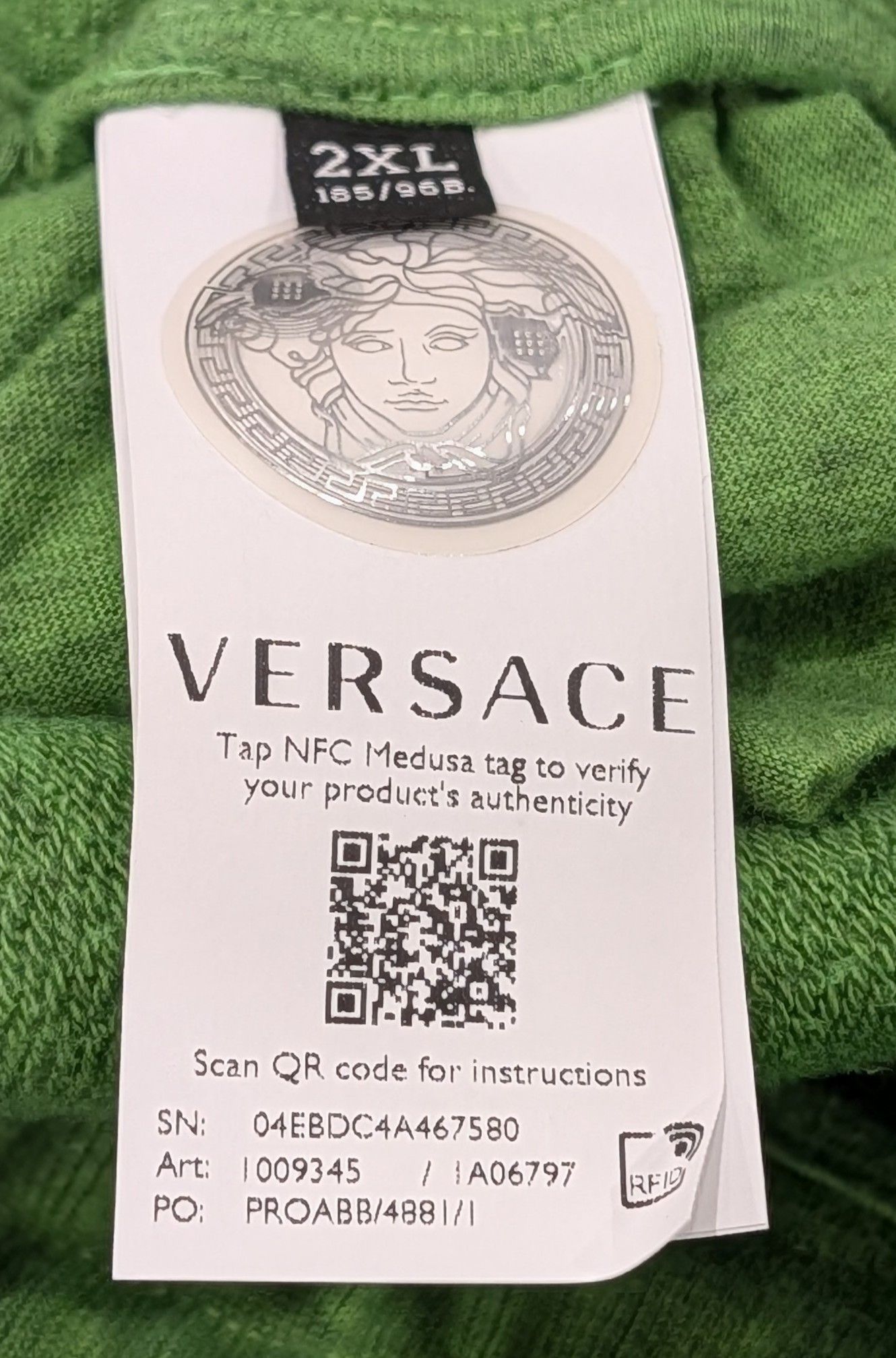 Versace VERSACE Cotton Logo Sweat Shorts Jasmine Green US 2XL Size US 38 / EU 54 - 7 Thumbnail