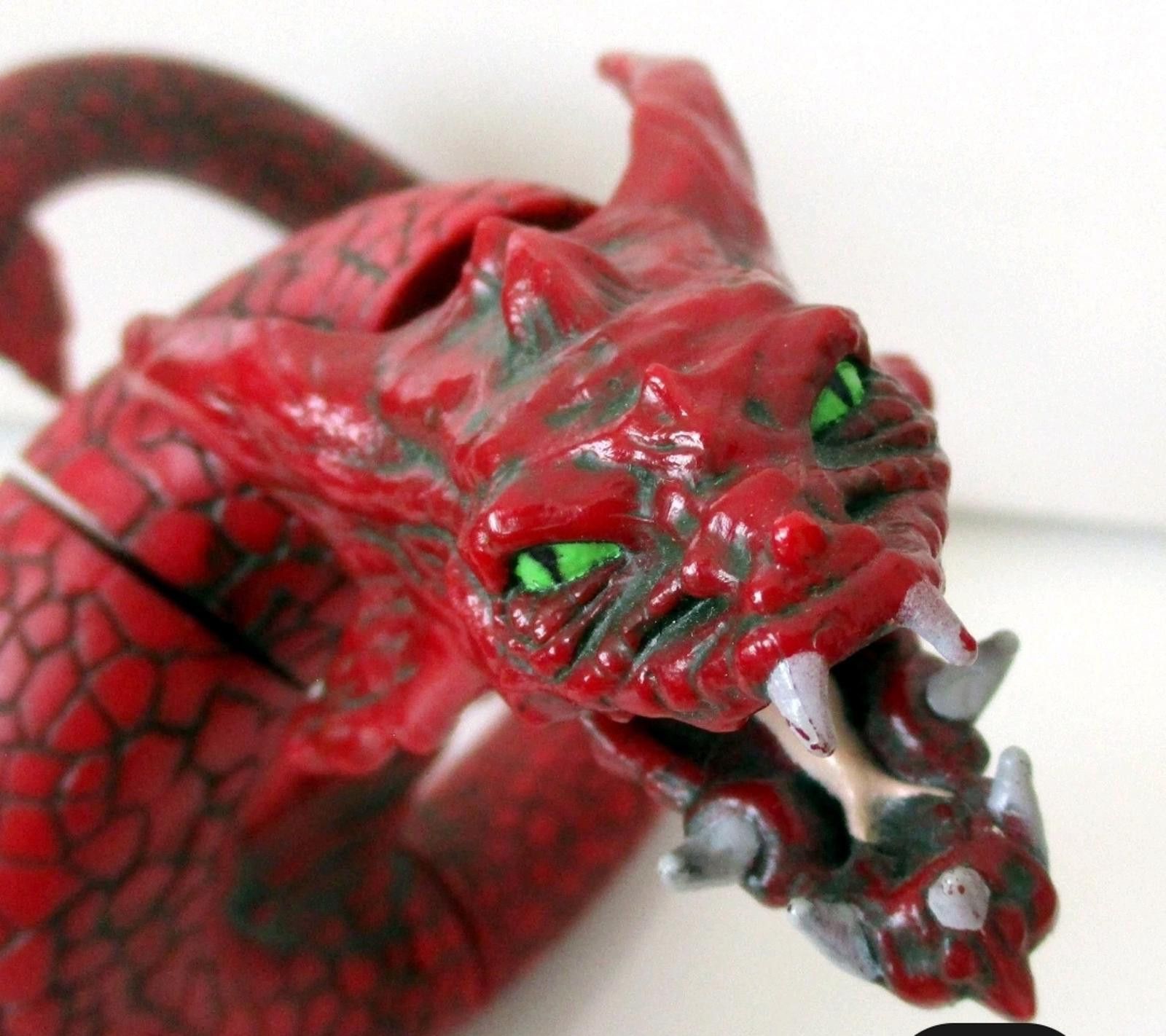 Designer Vtg Poseable 12" Red Cast Resin Dragon Serpent Figurine Size ONE SIZE - 4 Thumbnail