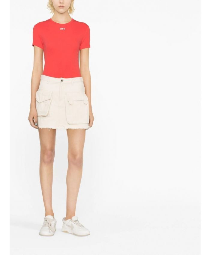 Off-White o1gr1nt0325 Stamp T-Shirt in Red Size M / US 6-8 / IT 42-44 - 2 Thumbnail