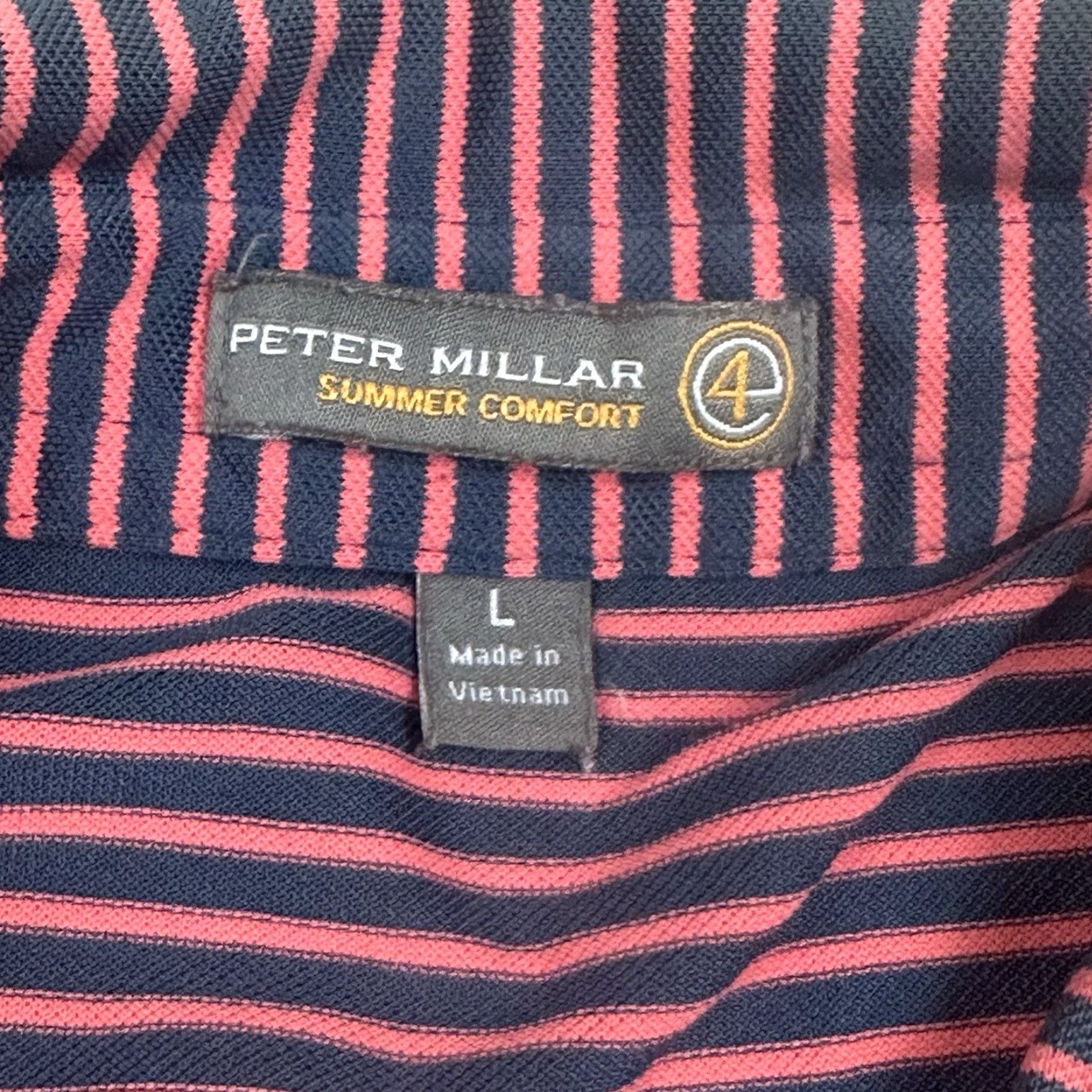 Peter Millar Peter Millar Summer Comfort Polo Shirt Mens Large Pink Striped Polo Shirt Mens Large Pink Striped Size US L / EU 52-54 / 3 - 5 Thumbnail