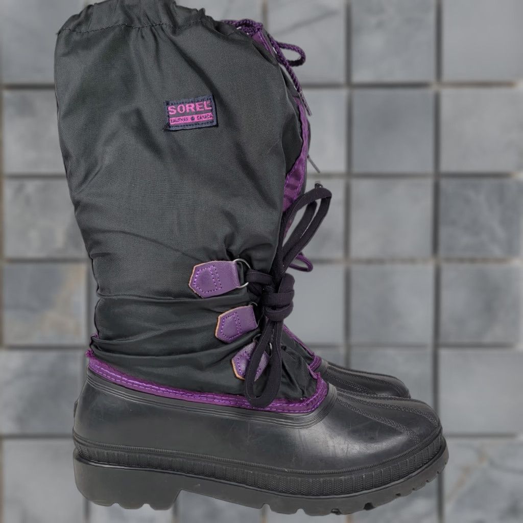 SOREL Sorel Women's Winter Duck Boots Black Purple Size 8 Boots Winter Waterproof Insulated Snow Boot Canada Mens? Size US 8 / IT 38 - 1 Thumbnail