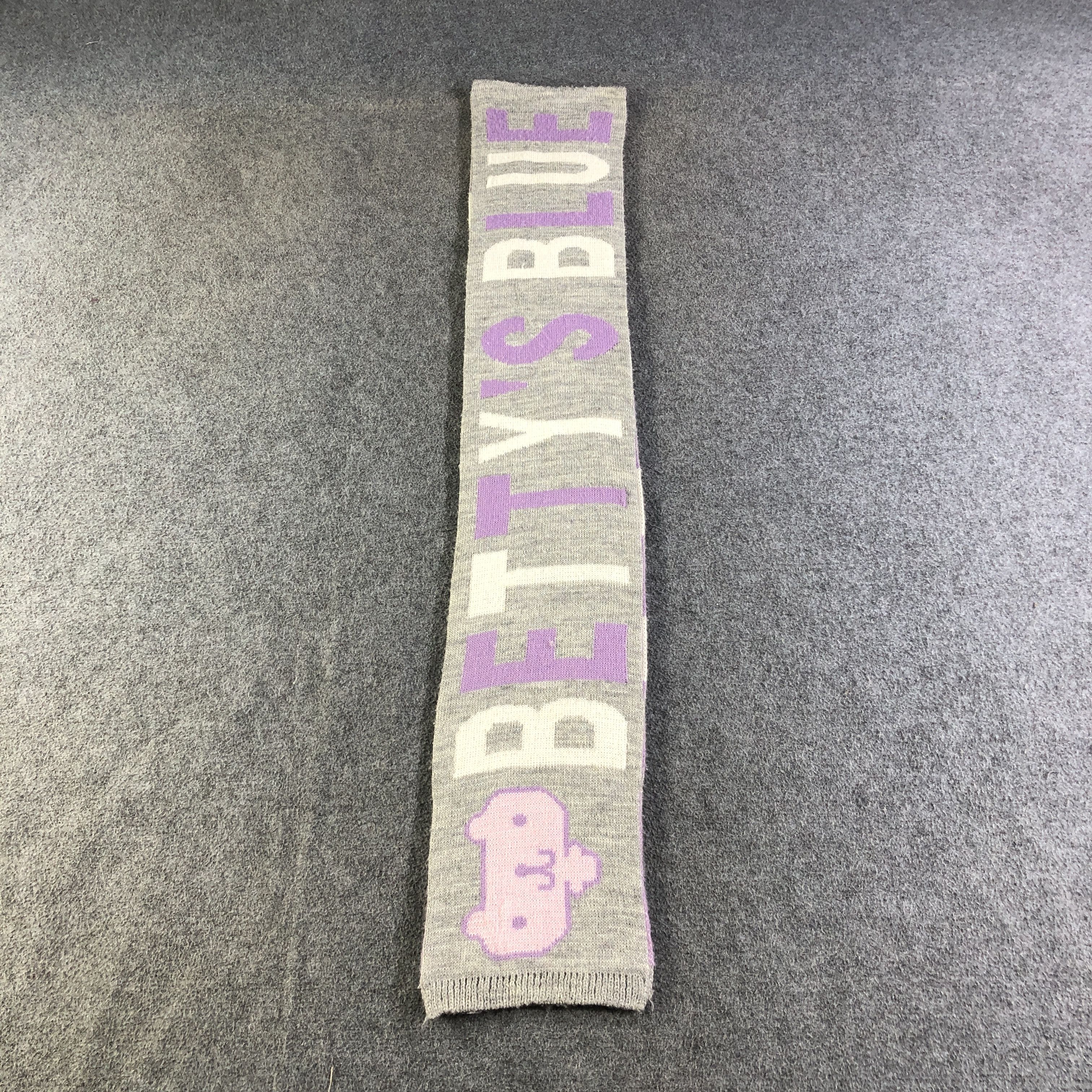 Japanese Brand Betty's Blue Shinji Abe Wool Scarf Muffler V2807 Size ONE SIZE - 2 Thumbnail