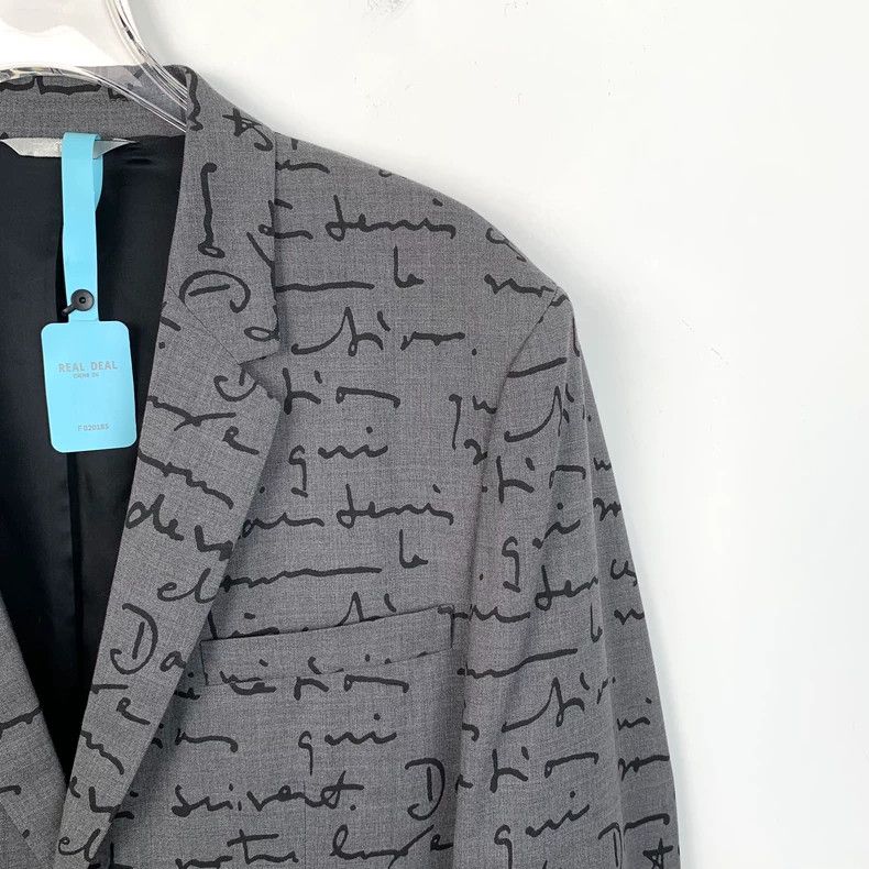 Dior Dior Gray logo letter cursive full print wool V-neck single Size 46R - 3 Thumbnail