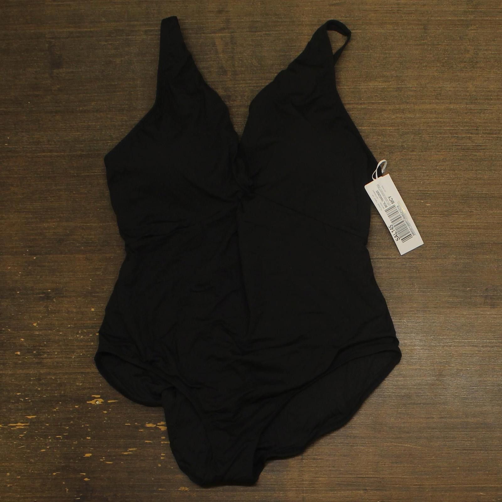 Other Nwt Anne Cole Twist One-piece Swimsuit 25mo08101 Black 16 Size ONE SIZE - 1 Thumbnail