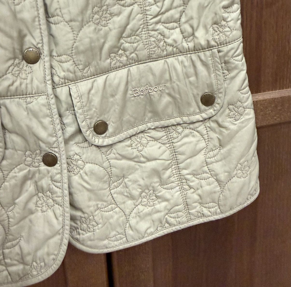 Barbour Barbour Flora Floral Cream Quilted Lightweight Jacket Size S / US 4 / IT 40 - 5 Thumbnail