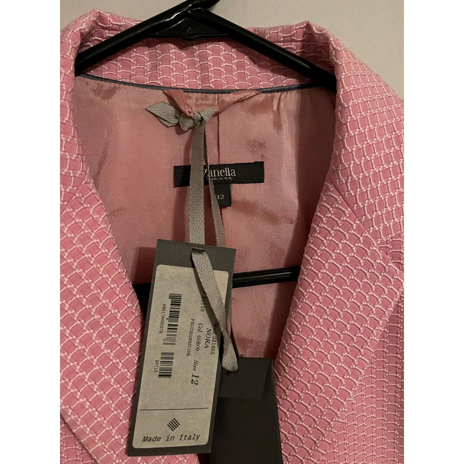 Zanella Zanella Nora Made in Italy Blazer Pink Womens 12 Blazer Jacket Size XL / US 12-14 / IT 48-50 - 4 Thumbnail