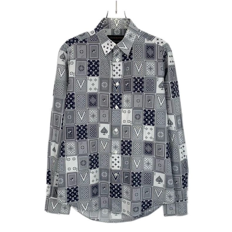 Louis Vuitton Louis Vuitton Grey Poker Full Print Cotton Lapel Long Slee Size US XS / EU 42 / 0 - 1 Thumbnail