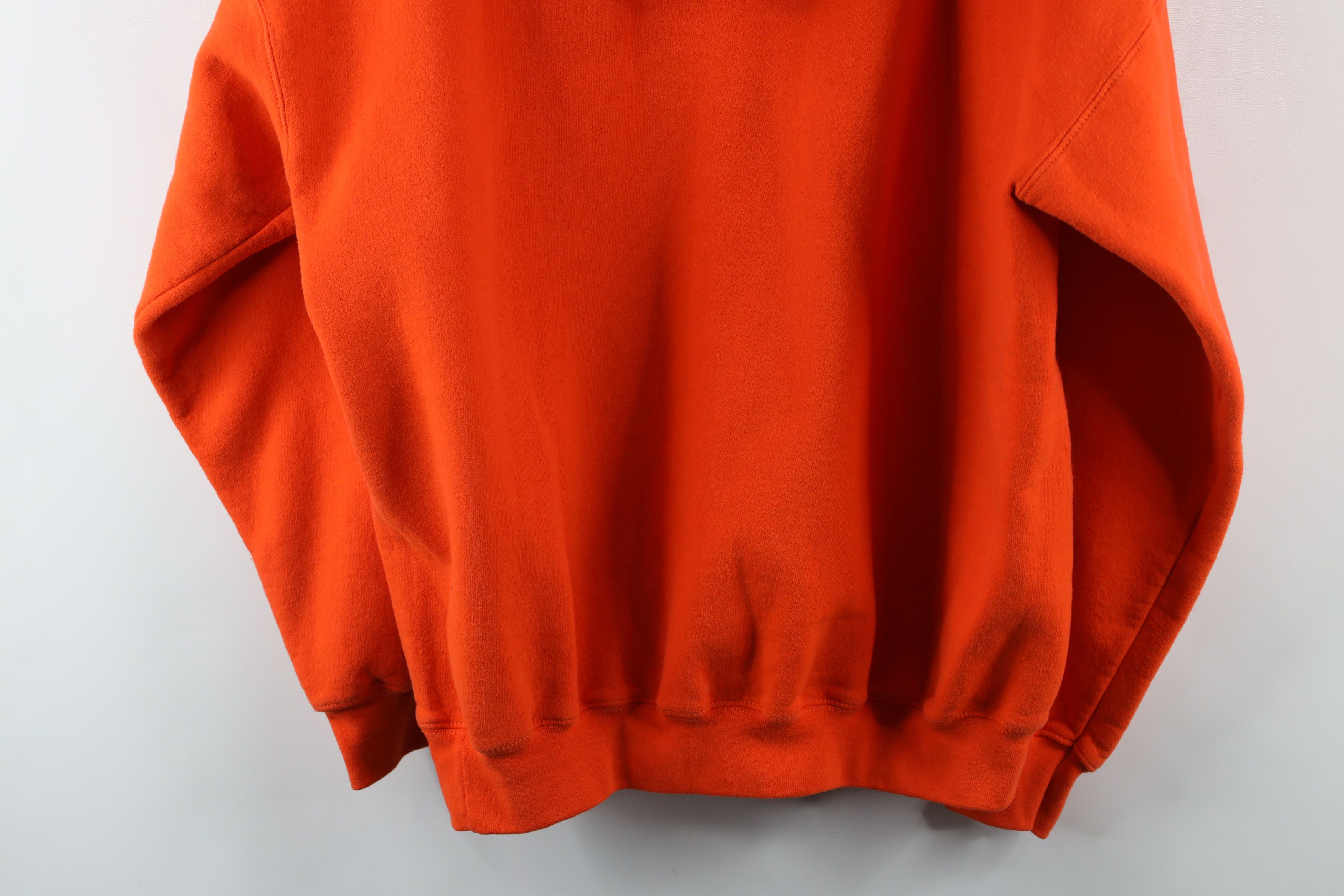 Vintage Vintage 90s Streetwear Blank Heavyweight Hoodie Orange Size US L / EU 52-54 / 3 - 14 Thumbnail
