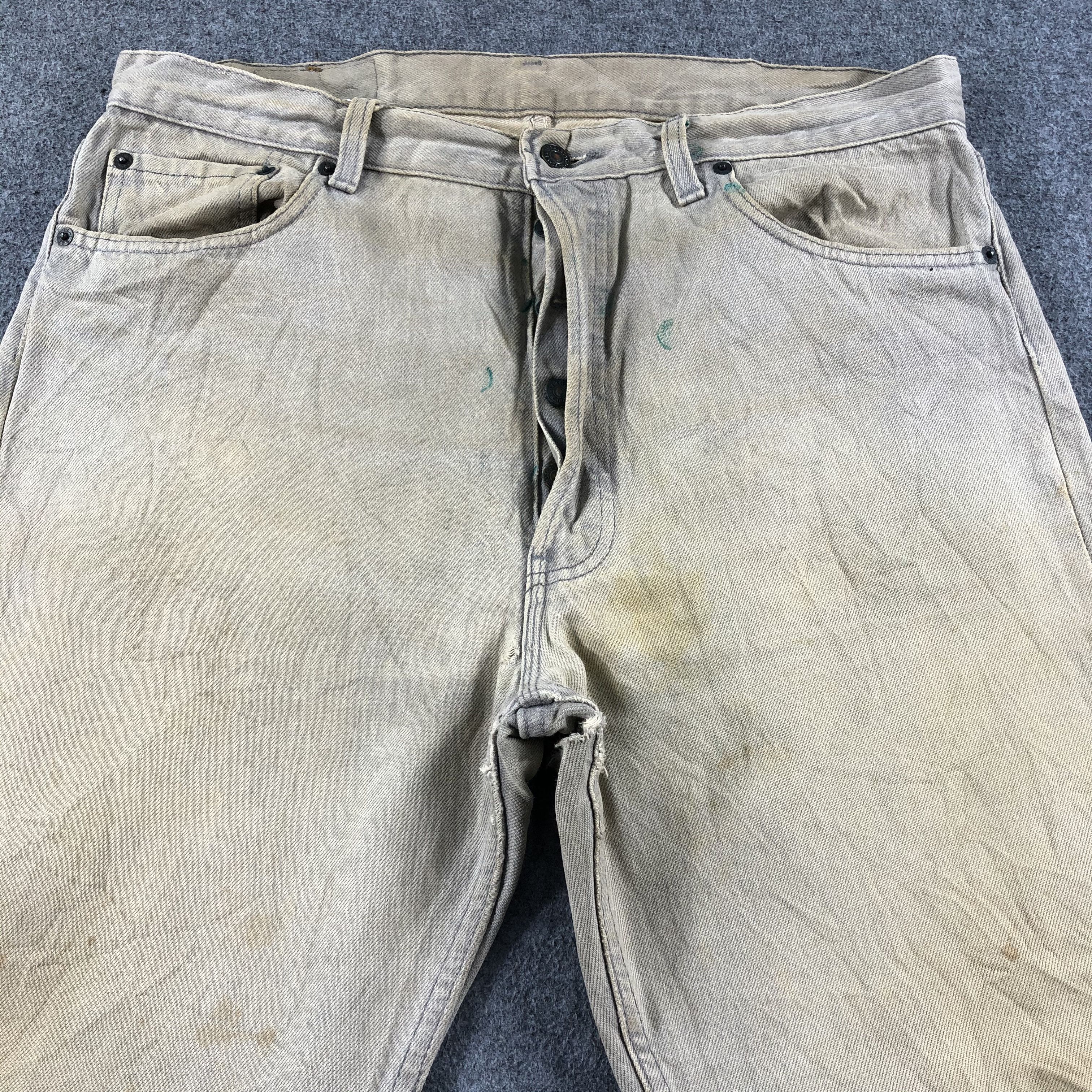 Levi's 90s Vintage Ripped Levis 501 Jeans-J2592 Size US 36 / EU 52 - 3 Thumbnail