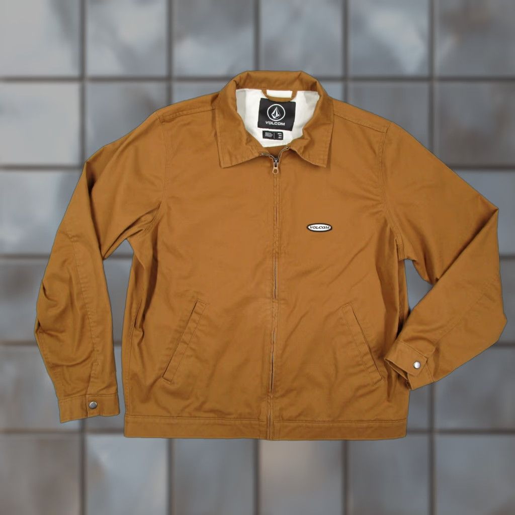 Volcom VINTAGE Volcom Jacket Mens L Brown Canvas Zip Lined Windbreaker Logo Size US L / EU 52-54 / 3 - 1 Thumbnail