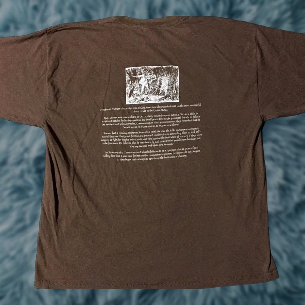 Vintage VINTAGE Nat Turner Slave Revolt Shirt 2XL Brown Cotton MLK 90s Civil Rights Nike Shirt Mens Size US XXL / EU 58 / 5 - 1 Thumbnail