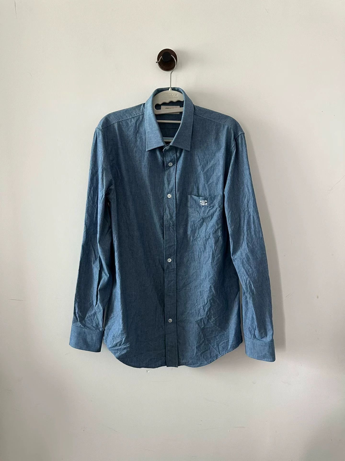 Celine Celine Triomphe Denim Women Shirt 38 New Size S / US 4 / IT 40 - 1 Thumbnail