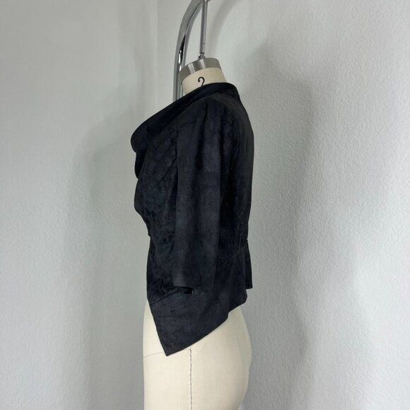 Rick Owens Drkshdw Rick Owens DRKSHDW Lamb Leather Cropped Gray Short Sleeve Zi Size M / US 6-8 / IT 42-44 - 6 Thumbnail