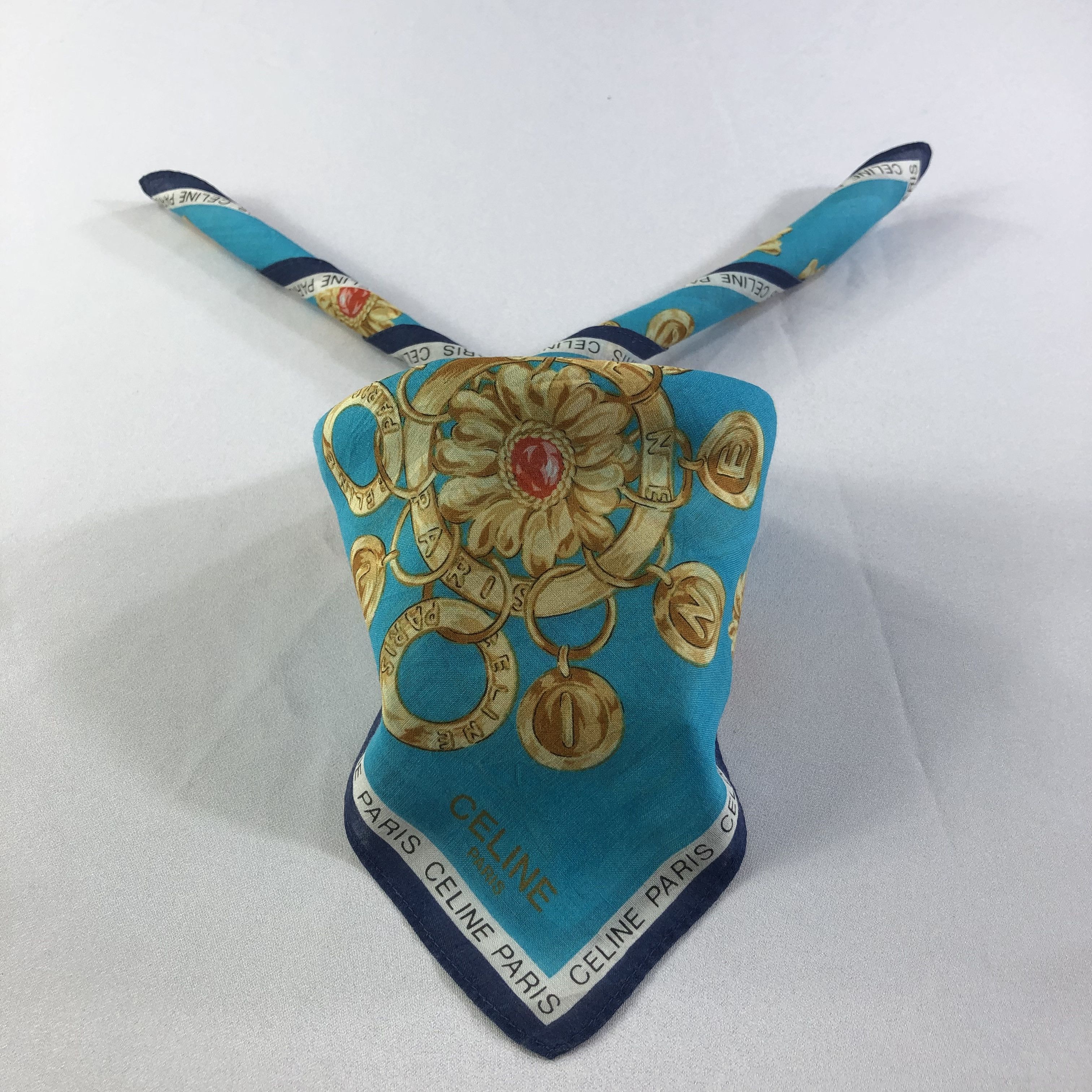 Vintage Celine Luxury Handkerchief Neckerchief Bandana H1506 Size ONE SIZE - 1 Thumbnail