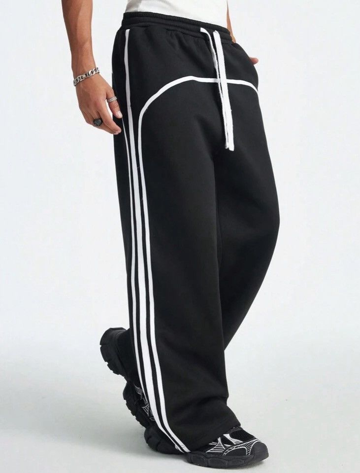 Japanese Brand Loose fit Stripe Lampas Y2K Sweatpants Size US 30 / EU 46 - 2 Thumbnail