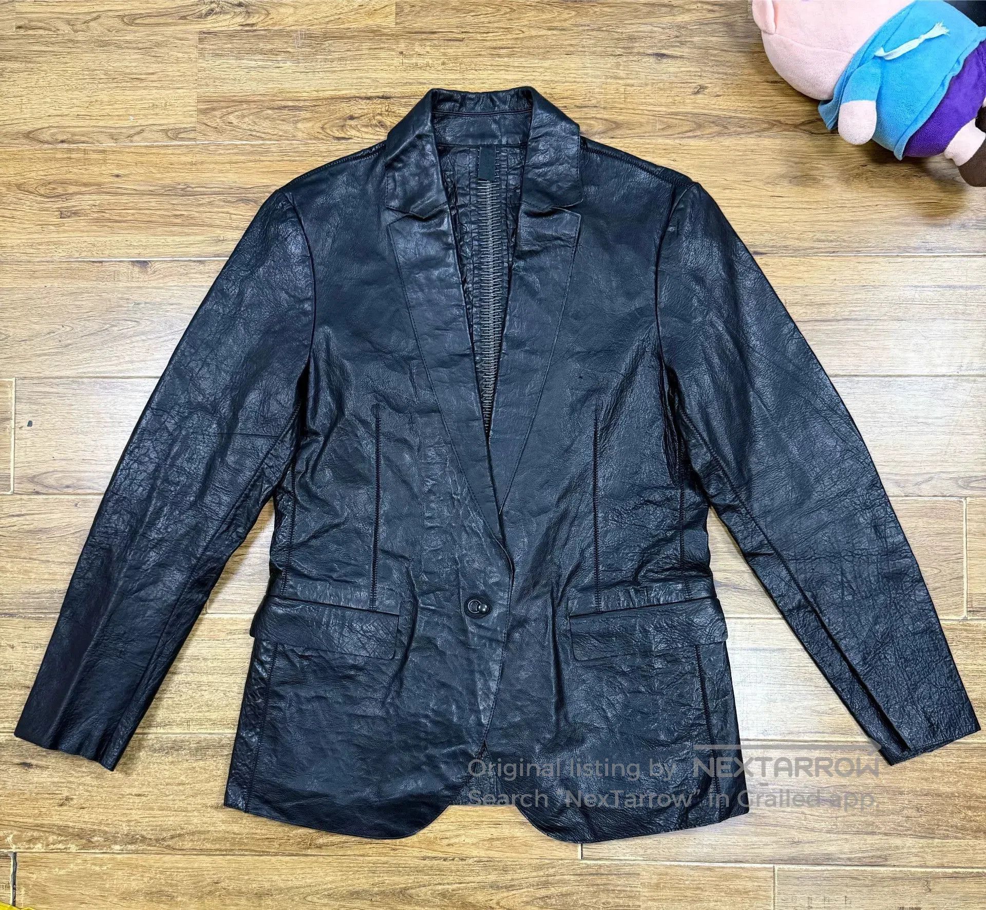 Isaac Sellam Experience Isaac Sellam Crinkled Leather Blazer. Size US M / EU 48-50 / 2 - 1 Thumbnail
