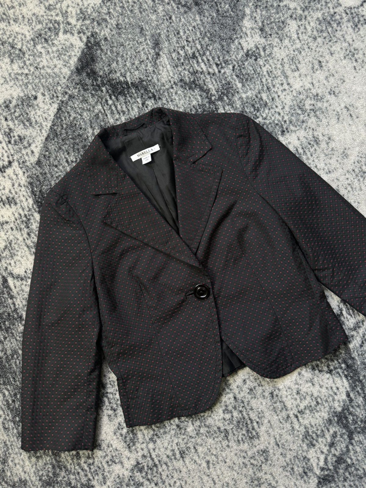 Marella × Vintage Vintage Marella Blazer Jacket In red peas Italian Designer Size M / US 6-8 / IT 42-44 - 2 Thumbnail