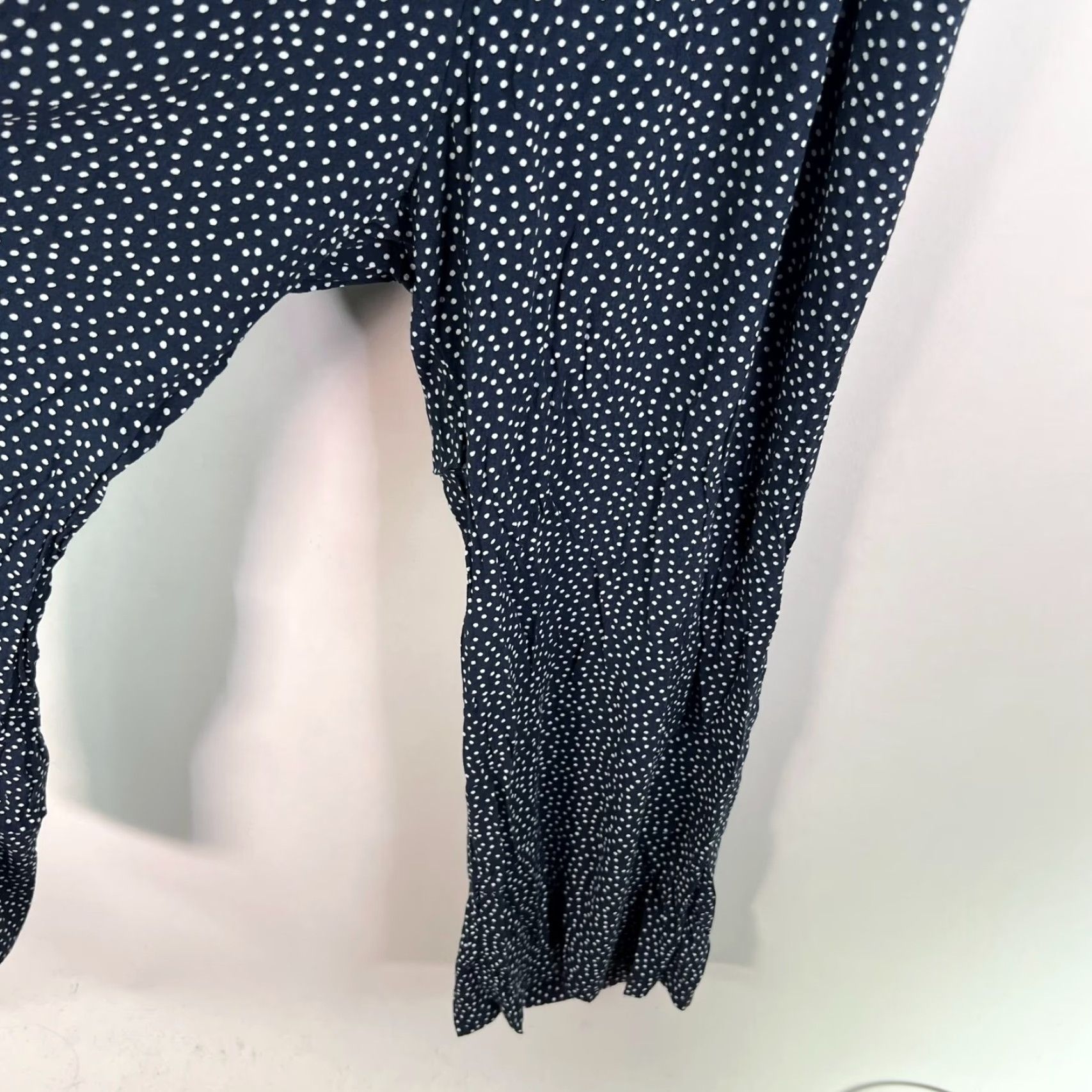 Abercrombie & Fitch Abercrombie & Fitch Jumpsuit Women's M Blue Polka Dot Wide-Leg Sleeveless Bow Strap Adjustable Built-In Bra Square Neck Size M / US 6-8 / IT 42-44 - 5 Thumbnail
