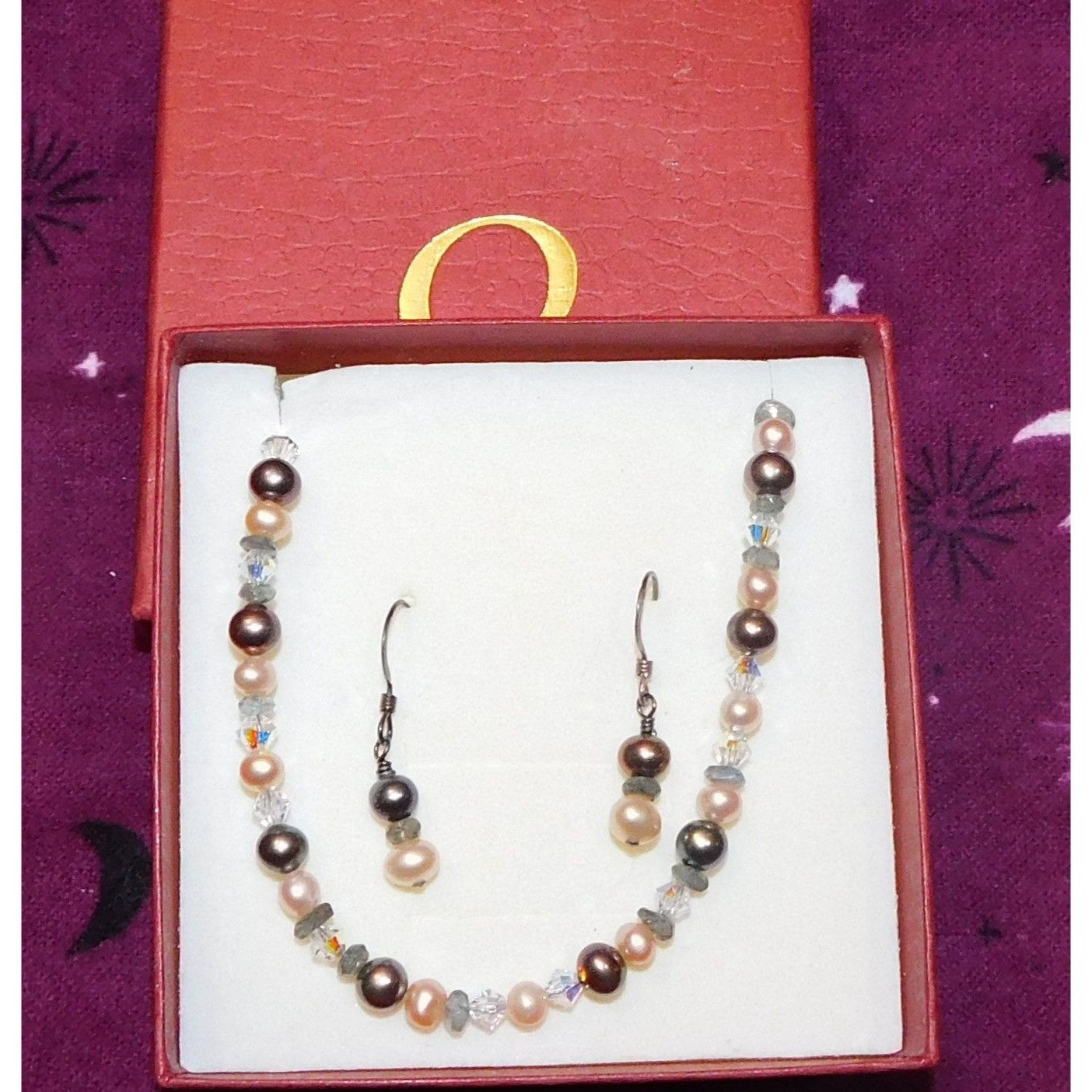 Other Sterling Pearl And Glass Jewelry Gift Set (Bracelet And Ear Size ONE SIZE - 6 Thumbnail