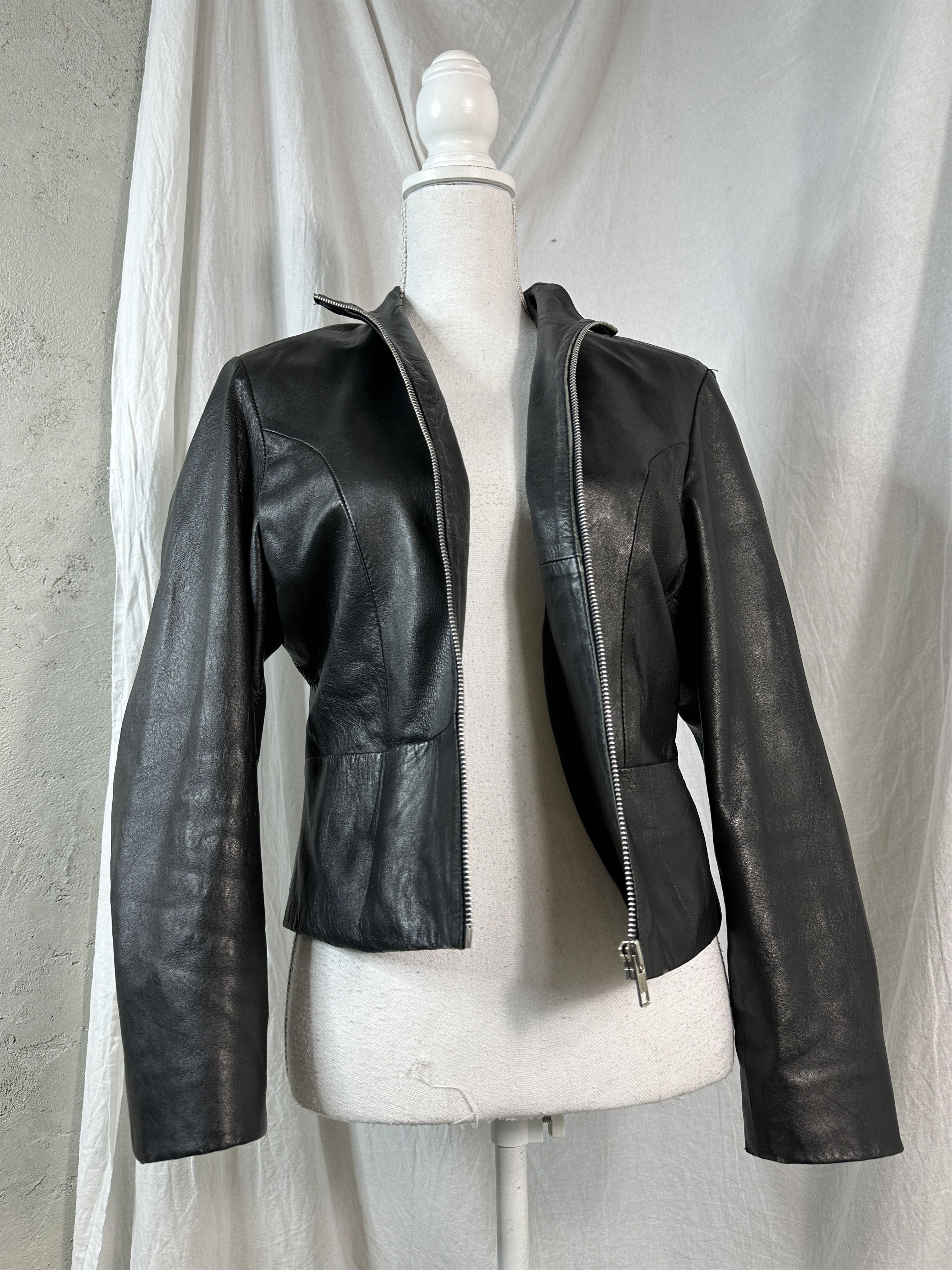 Vintage Vintage Cropped Leather Jacket Size US M / EU 48-50 / 2 - 5 Thumbnail
