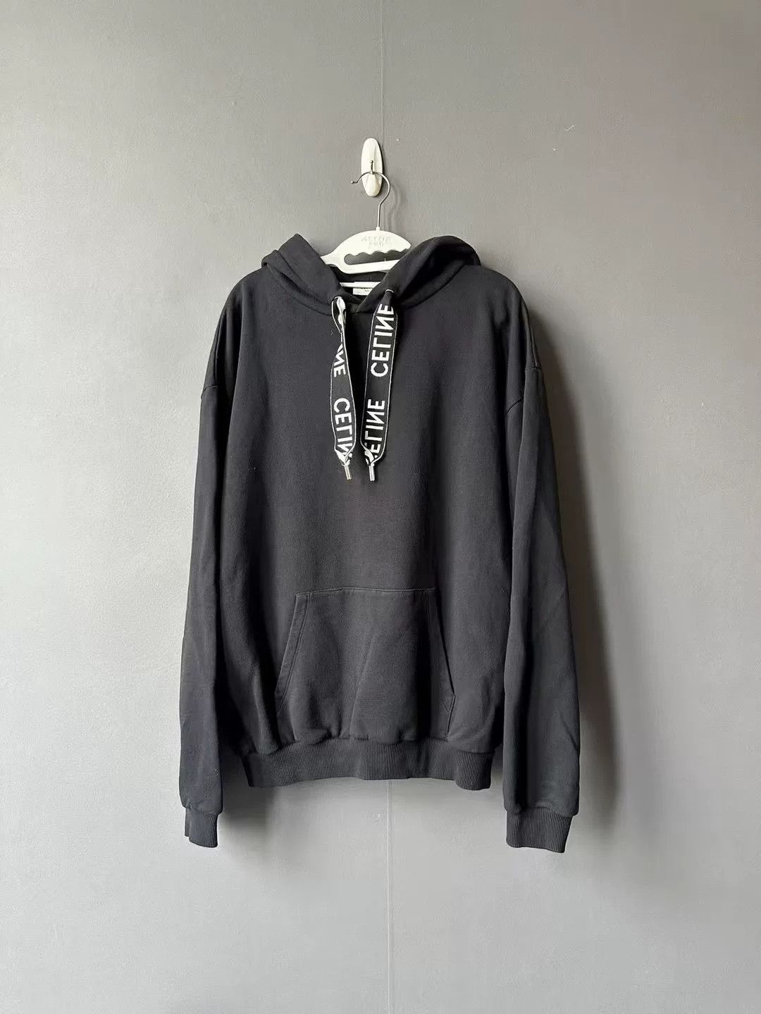 Celine Black Drawstring Letter Hoodie