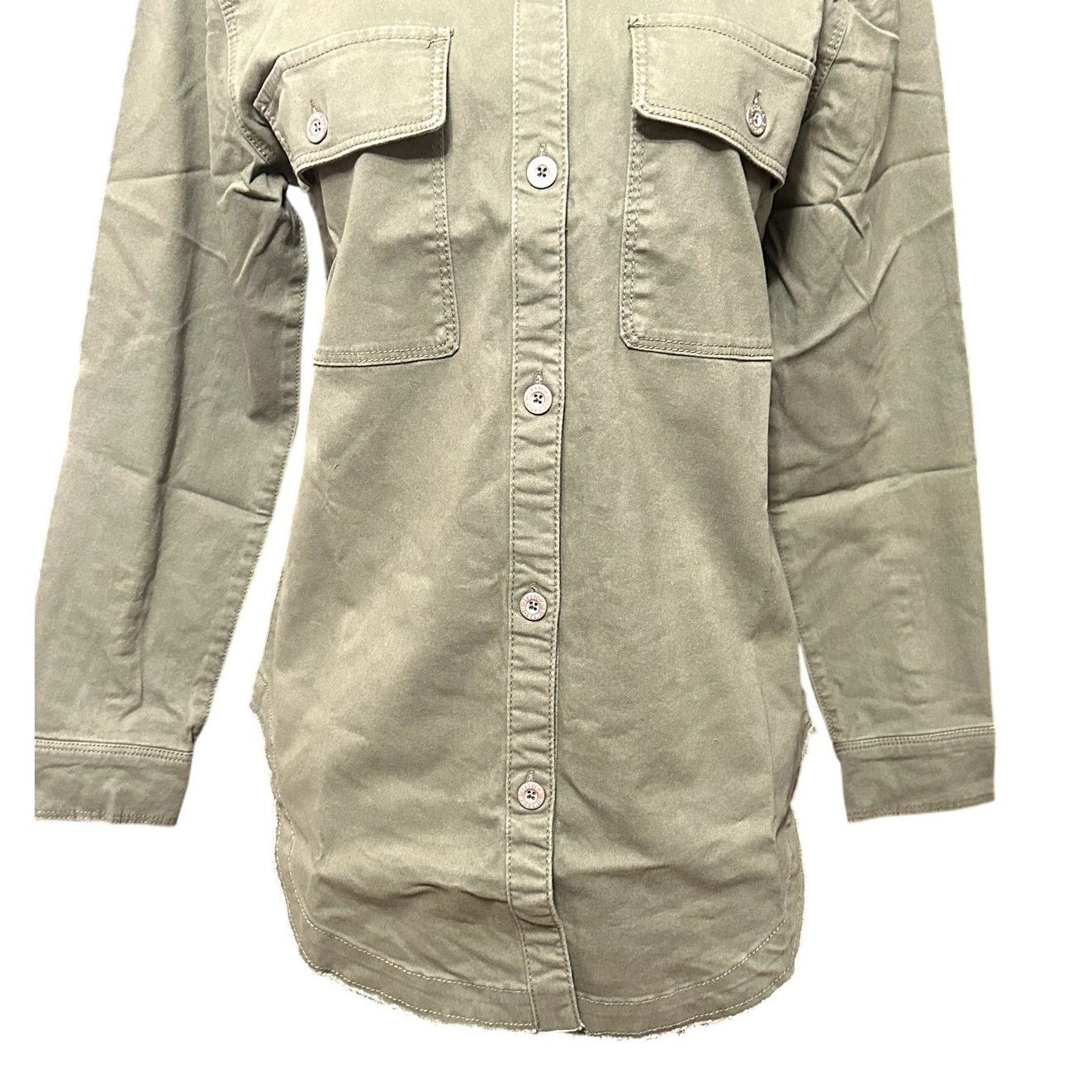 Other Jessica Simpson Shirt Jacket Button-Down Denim Green XS NWT Size XS / US 0-2 / IT 36-38 - 4 Thumbnail