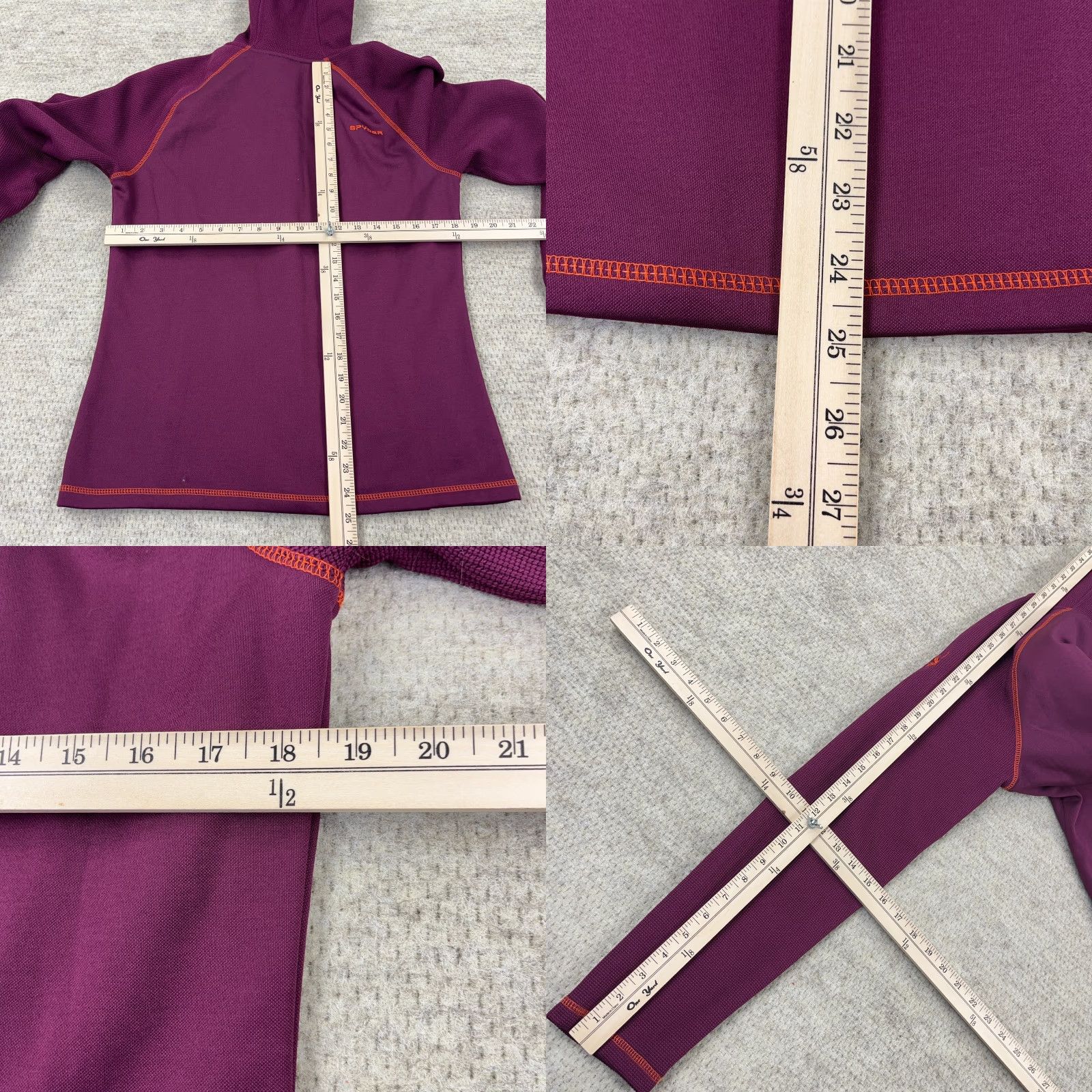 Spyder Spyder Jacket Women L Purple Full Zip Thermal Waffle Knit Hooded Ladies Size L / US 10 / IT 46 - 8 Thumbnail