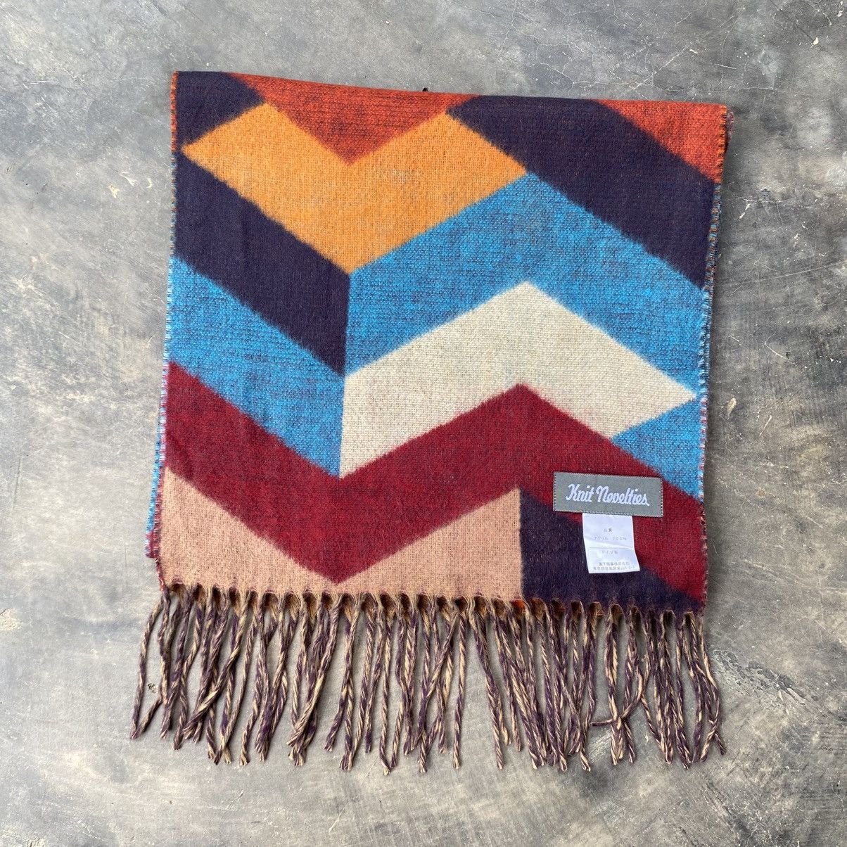 Designer Knit noueltier Colorful Chevron Wool Scarf Size ONE SIZE - 13 Thumbnail