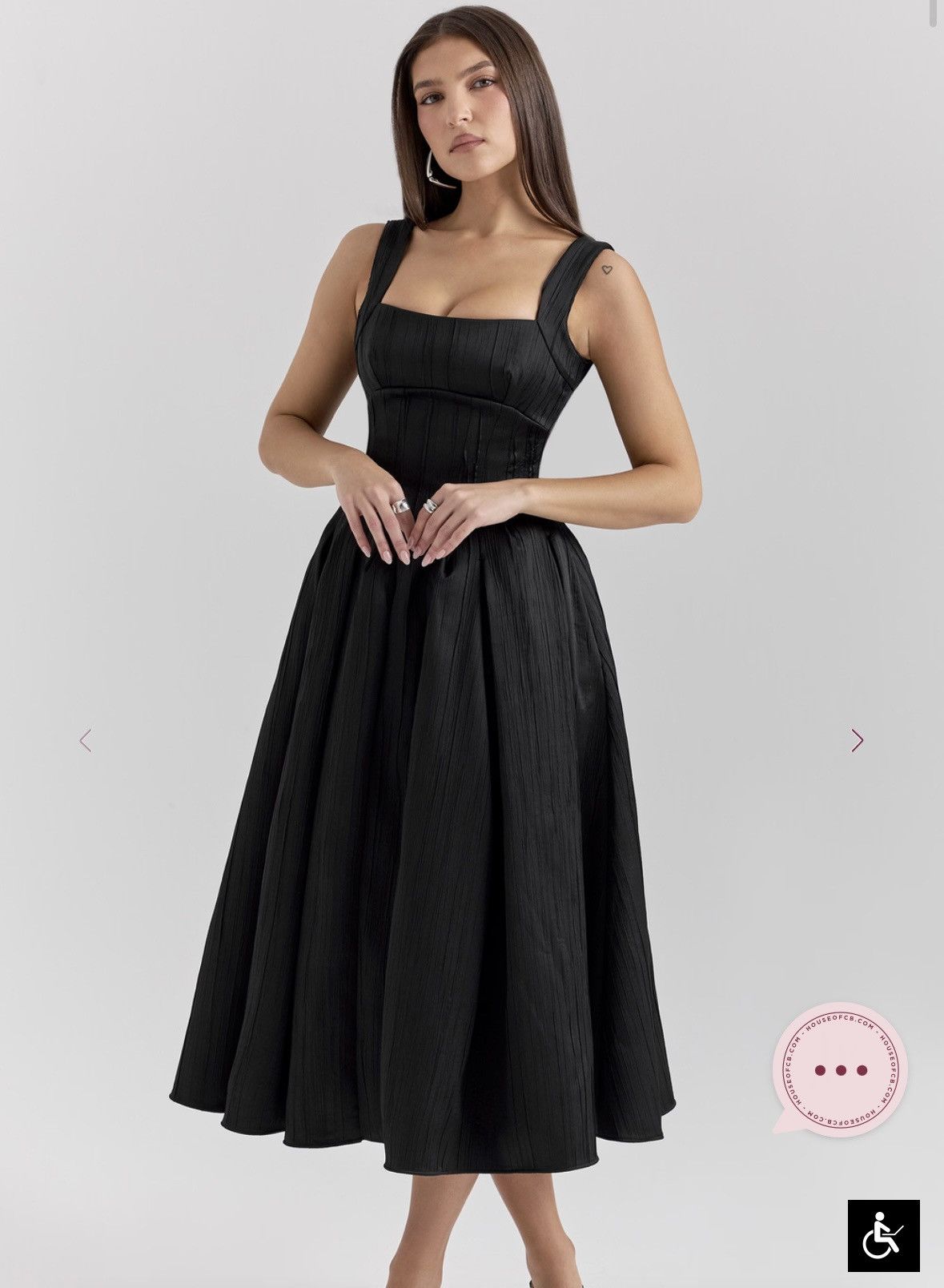 House of CB House of CB Isabeau Black Midi Dress Size L / US 10 / IT 46 - 1 Thumbnail