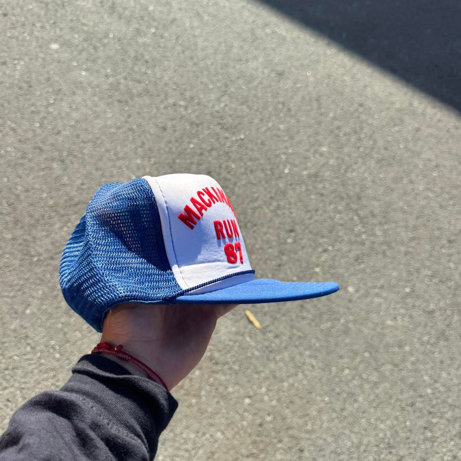 Vintage Vintage 80s Mackinaw Run ’87 Fishing Trucker Hat Size ONE SIZE - 2 Thumbnail