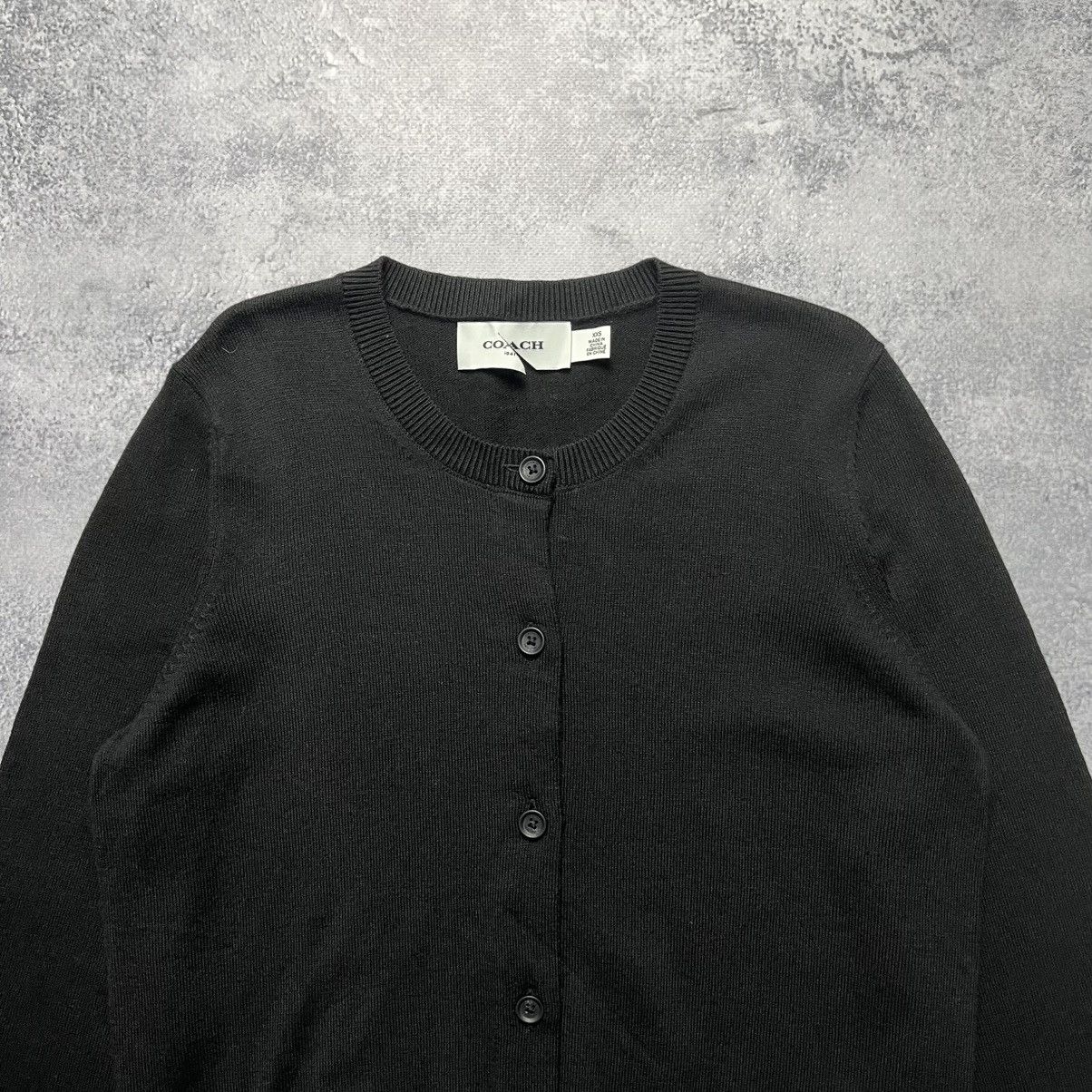 Coach Coach Black Cardigan Sweater Streetwear Luxury Designer Size XXS / US 00 / IT 34 - 2 Thumbnail