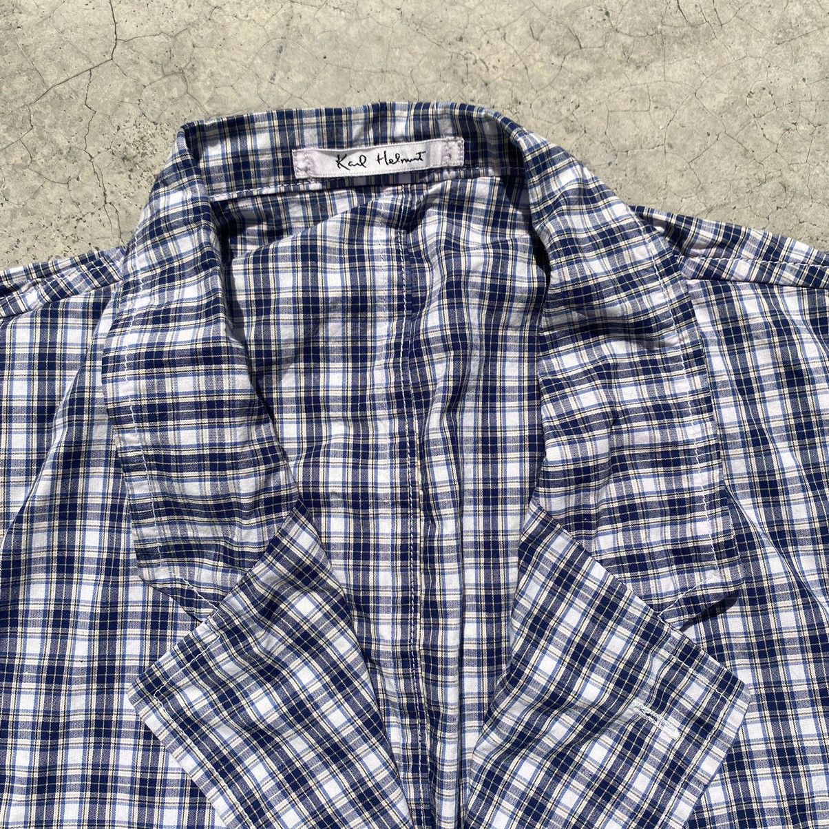 Designer × Japanese Brand × Karl Helmut Karl Helmut Navy Gingham Check Blazer – Size L Size US L / EU 52-54 / 3 - 4 Thumbnail