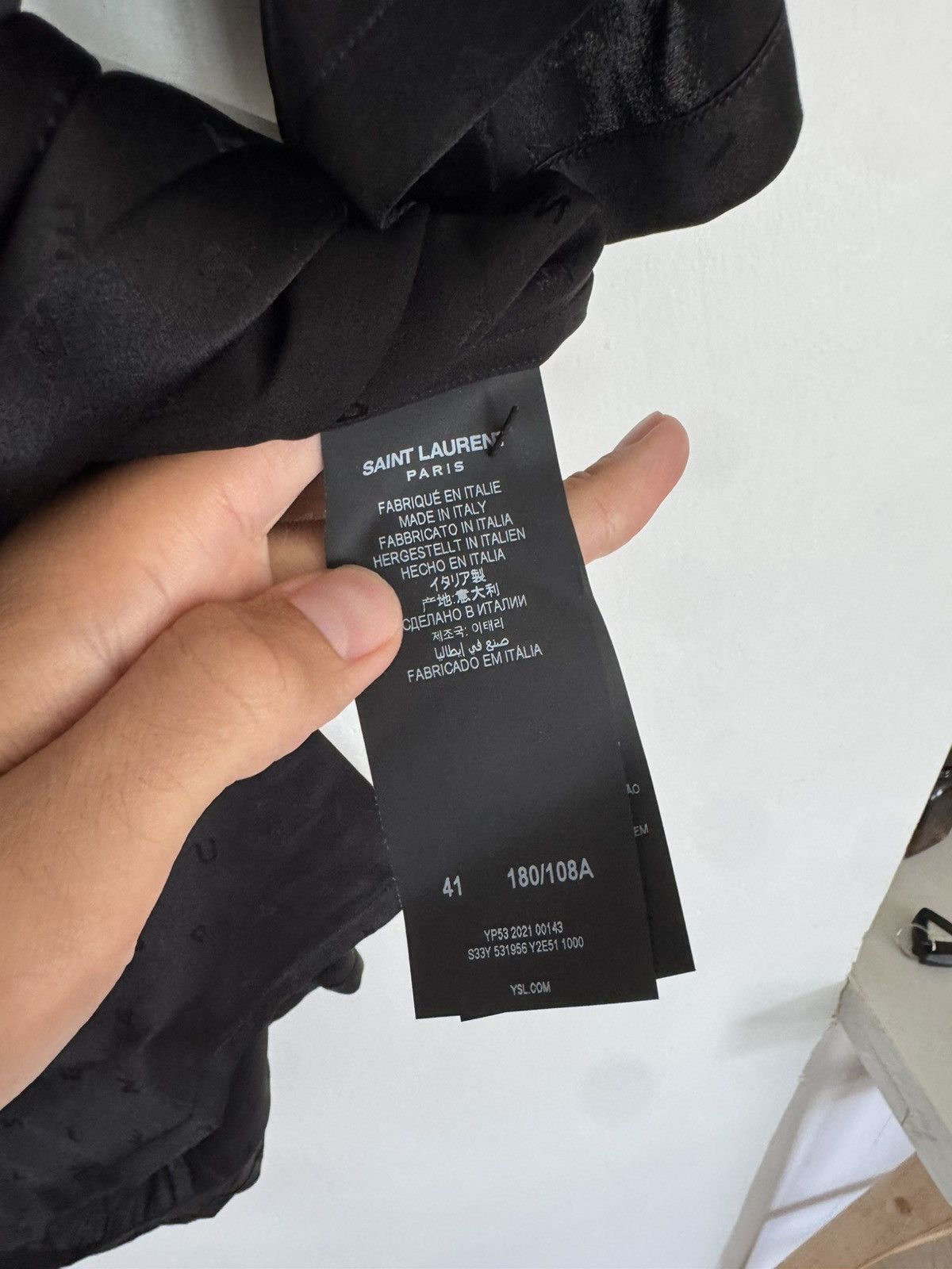 Saint Laurent Paris Silk Logo Camp shirt Size US L / EU 52-54 / 3 - 4 Thumbnail