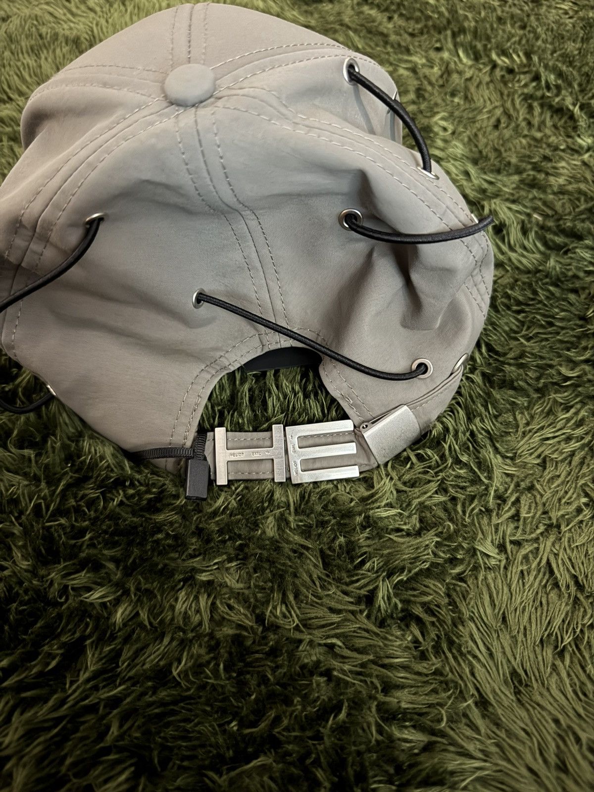 Heliot Emil Heliot Emil Metal HE Buckle Drawstring Cap Grey Size ONE SIZE - 5 Thumbnail