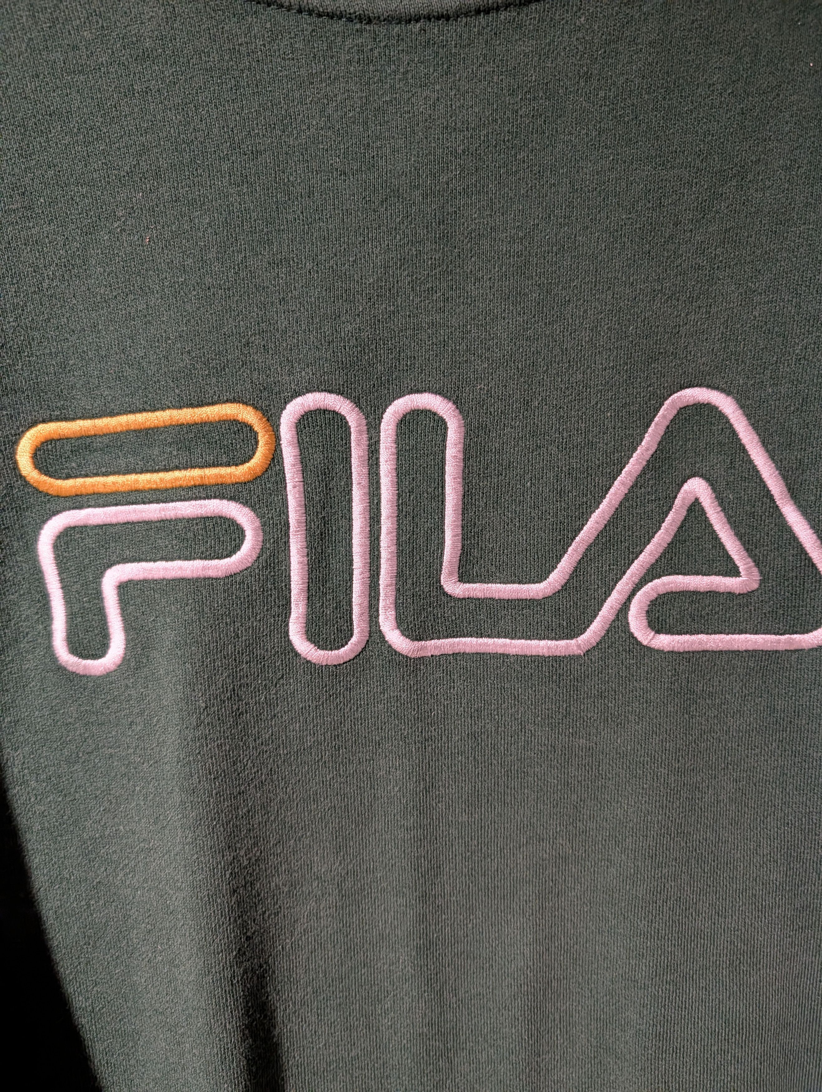 Fila Vintage 90s Fila Spell Out Logo Green Large Sweatshirt Size US L / EU 52-54 / 3 - 2 Thumbnail