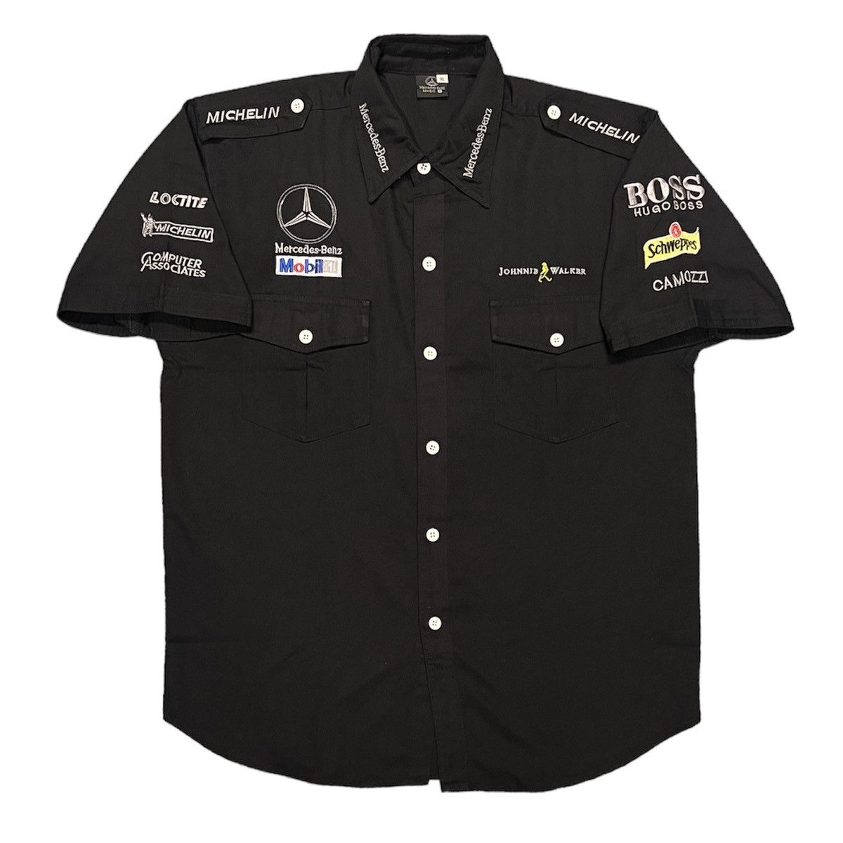 Mercedes-Benz Vintage 90s MERCEDES Formula One Racing Button Up Shirt - F1 Size US XL / EU 56 / 4 - 1 Thumbnail