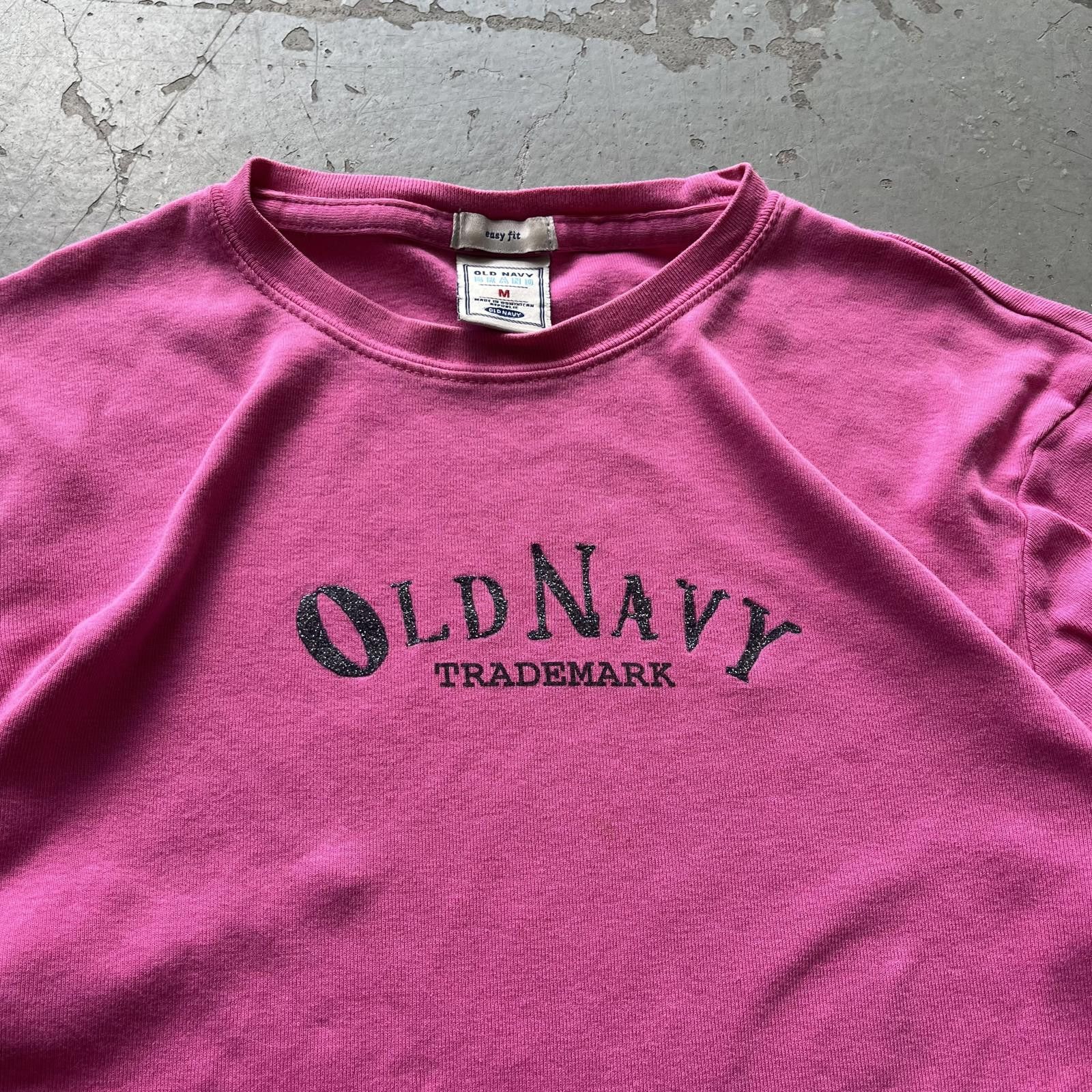 Old Navy × Vintage Vintage Y2K Pink Old Navy Glitter Grunge Stretchy Shirt Size M / US 6-8 / IT 42-44 - 2 Thumbnail