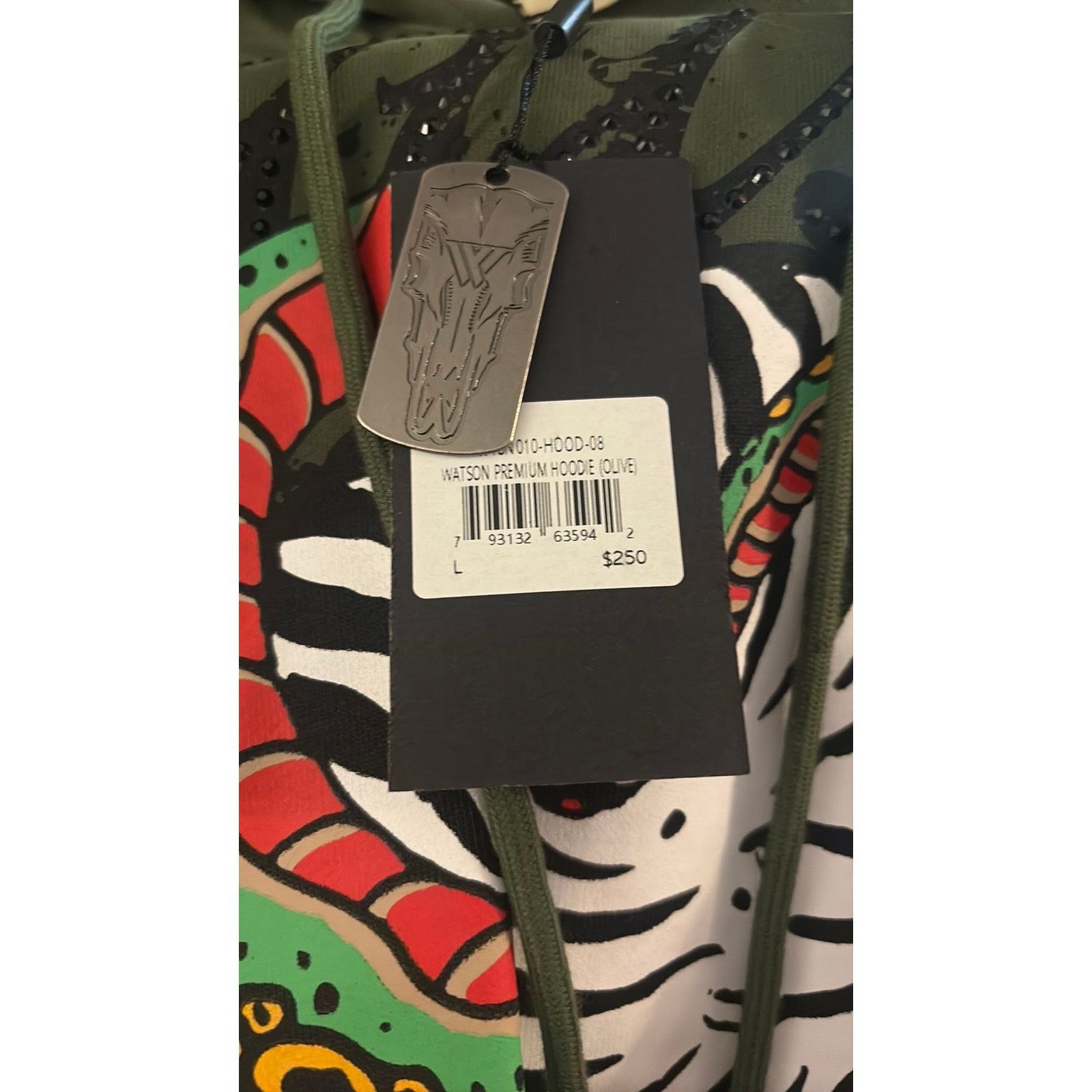 Other NWT SZ L - Watson Premium White Tiger Hoodie, Olive Size US L / EU 52-54 / 3 - 3 Thumbnail