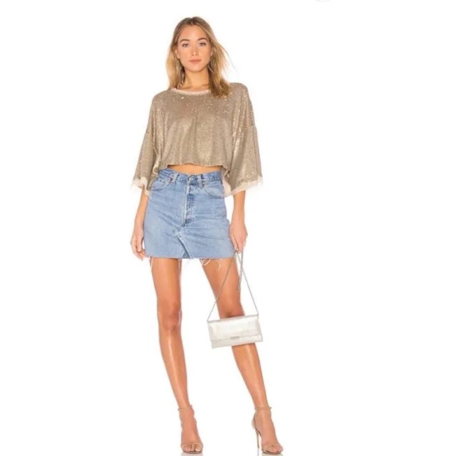 Free People Free People Champagne Dreams Sequin Top Size S / US 4 / IT 40 - 15 Thumbnail