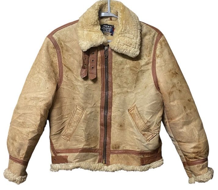 Schott 80s B3 SCHOTT Air Force shearling Flight sheepskin leather Size US M / EU 48-50 / 2 - 1 Thumbnail