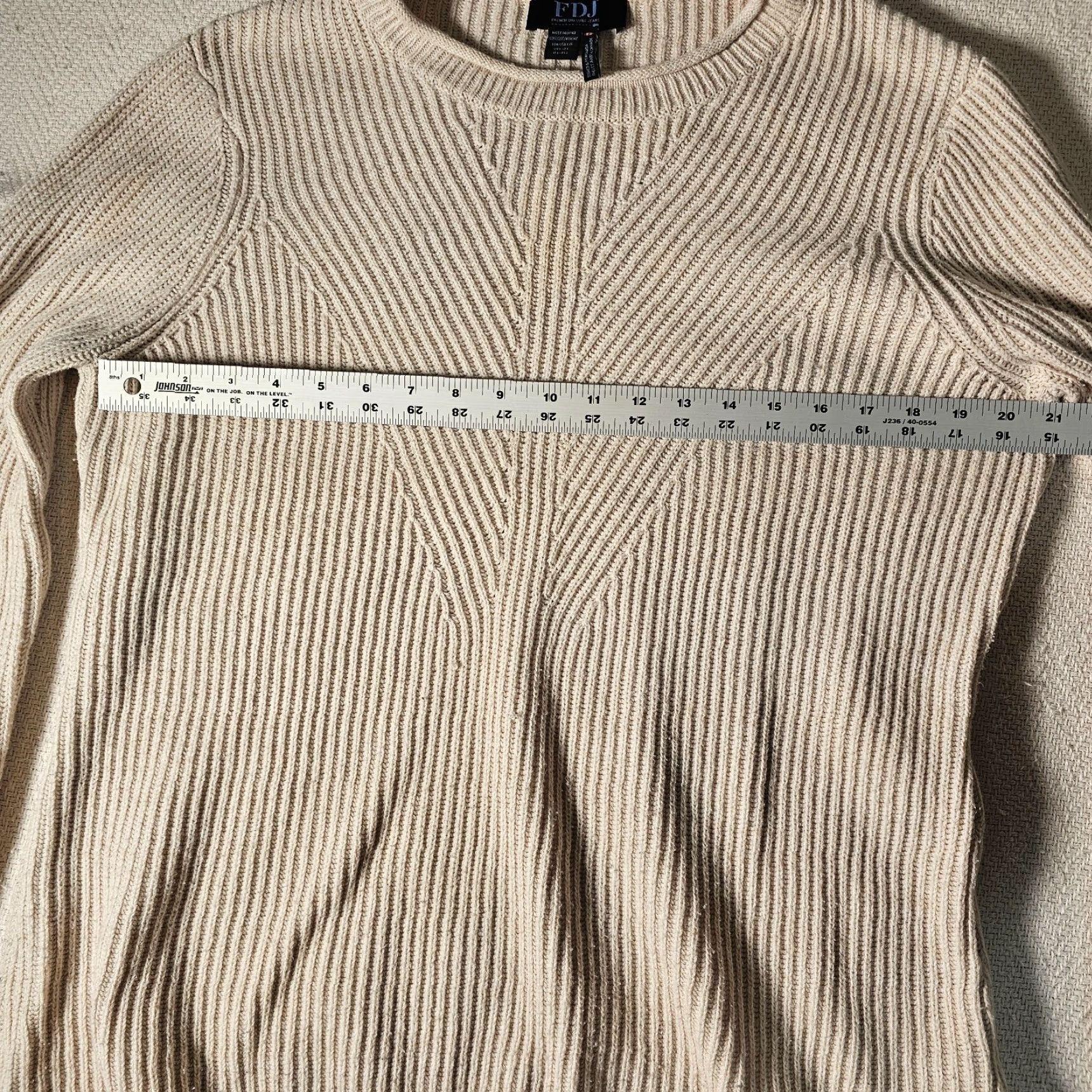 Vintage FDJ French Dressing Jeans Sweater Women L Knit Beige Round Neck Short Sleeve Pullover Classic Stretch Casual Size L / US 10 / IT 46 - 5 Thumbnail