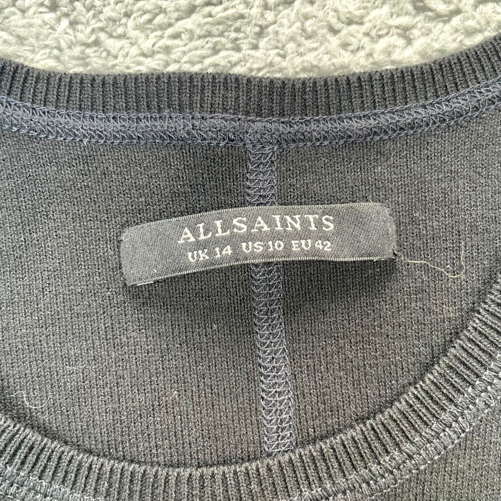 Allsaints AllSaints Tank Womens 10 Black Knit Round Neck Sleeveless Pullover Yoga Activewear Shirt Size L / US 10 / IT 46 - 3 Thumbnail