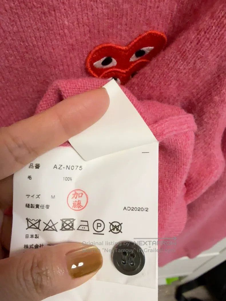 Comme des Garcons Comme Des Garcons Pink Double Heart Women's Woolen Cardiga Size M / US 6-8 / IT 42-44 - 5 Thumbnail