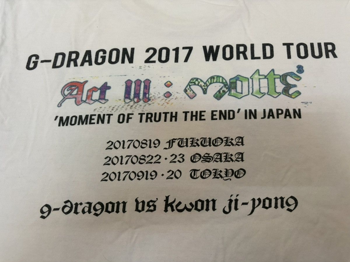 Band Tees G-DRAGON 2017 WORLD TOUR “MOMENT OF TRUTH END” IN JAPAN Size US M / EU 48-50 / 2 - 12 Thumbnail