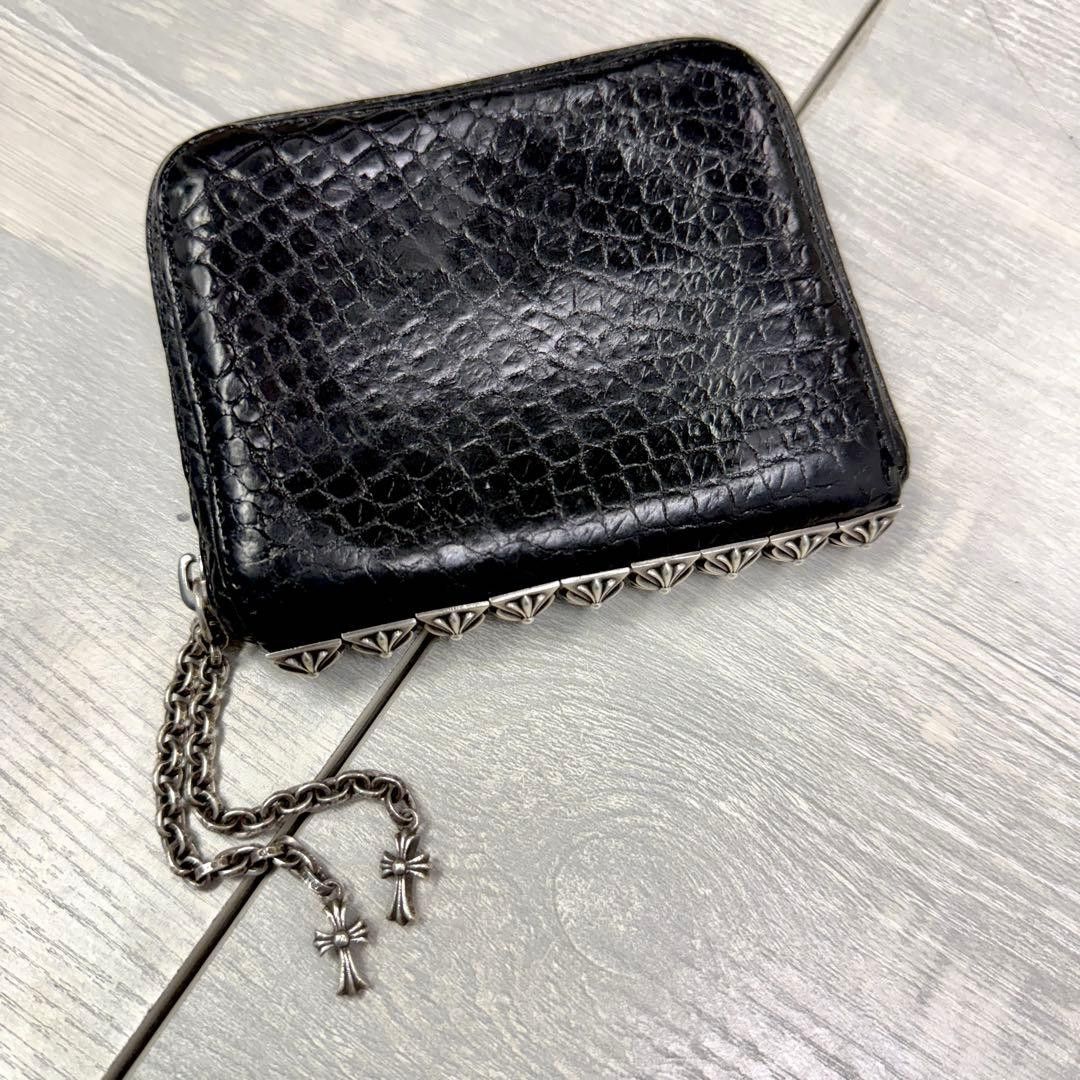 小物 CHROME HEARTS | TINY WALLET Chrome Hearts Tiny Zip Cemetery Cross Patch Wallet Black Heavy