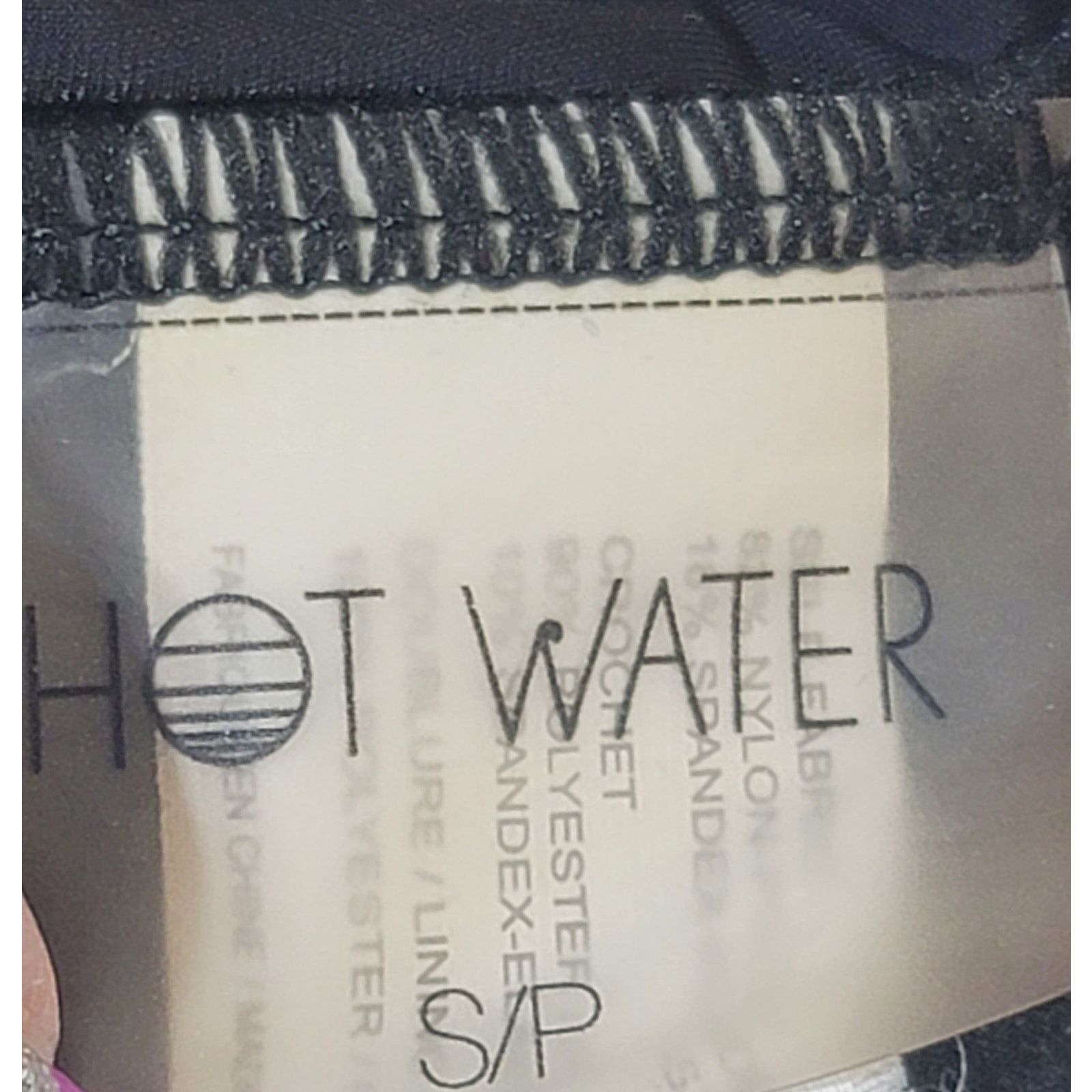 Other Hot Water Black Crochet Fabric Over Bodice Bikini Top Small Size ONE SIZE - 4 Thumbnail