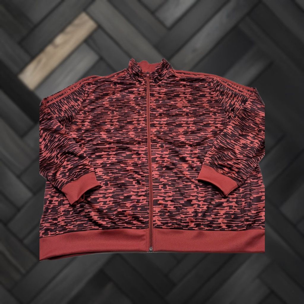 Adidas Adidas Essentials Track Jacket Mens 2XL Red Camouflage Full Zip Training BQ1572 Size US XXL / EU 58 / 5 - 1 Thumbnail